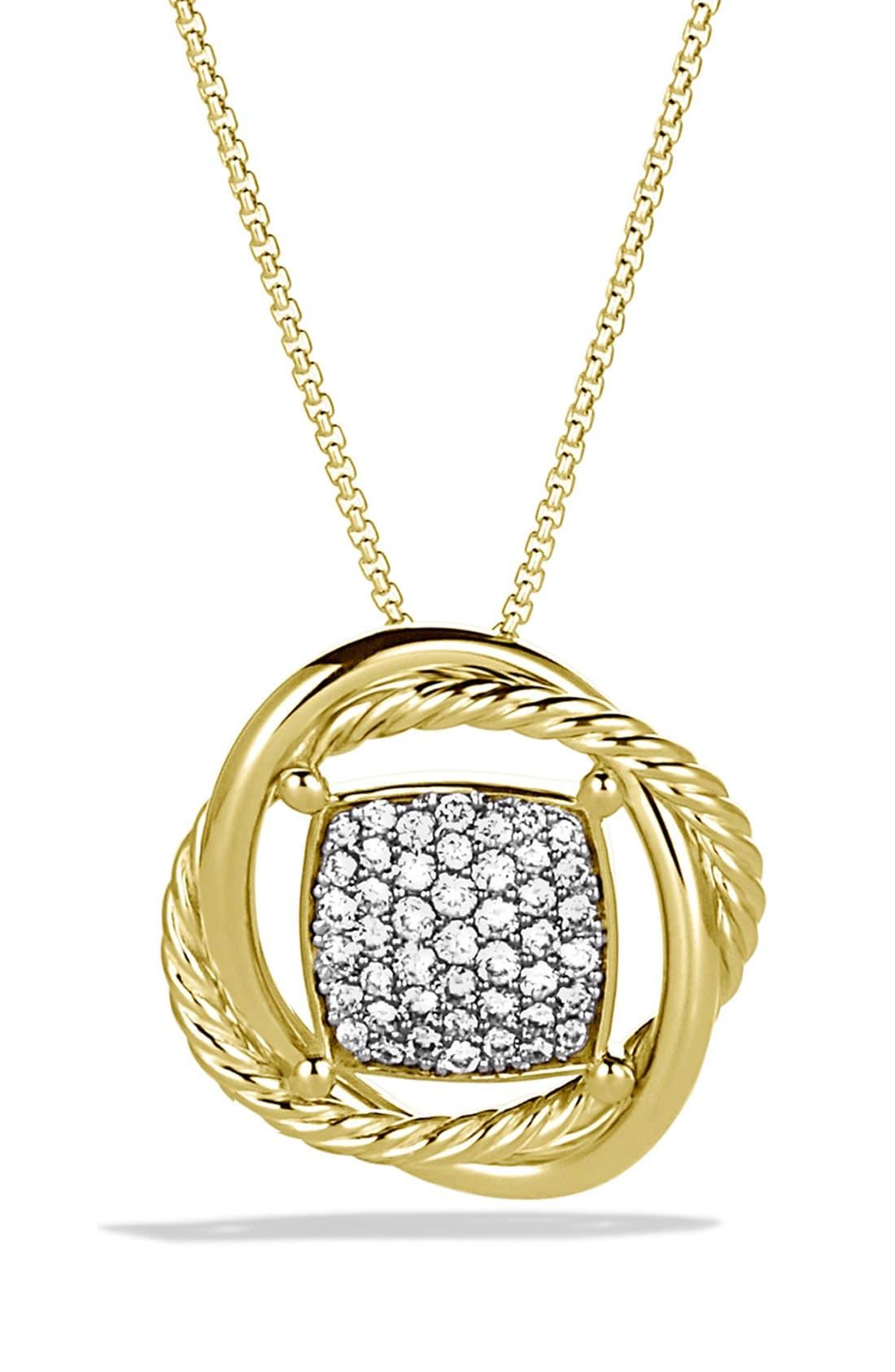David Yurman Diamond and 18k Gold Pendant Necklace in Metallic Lyst