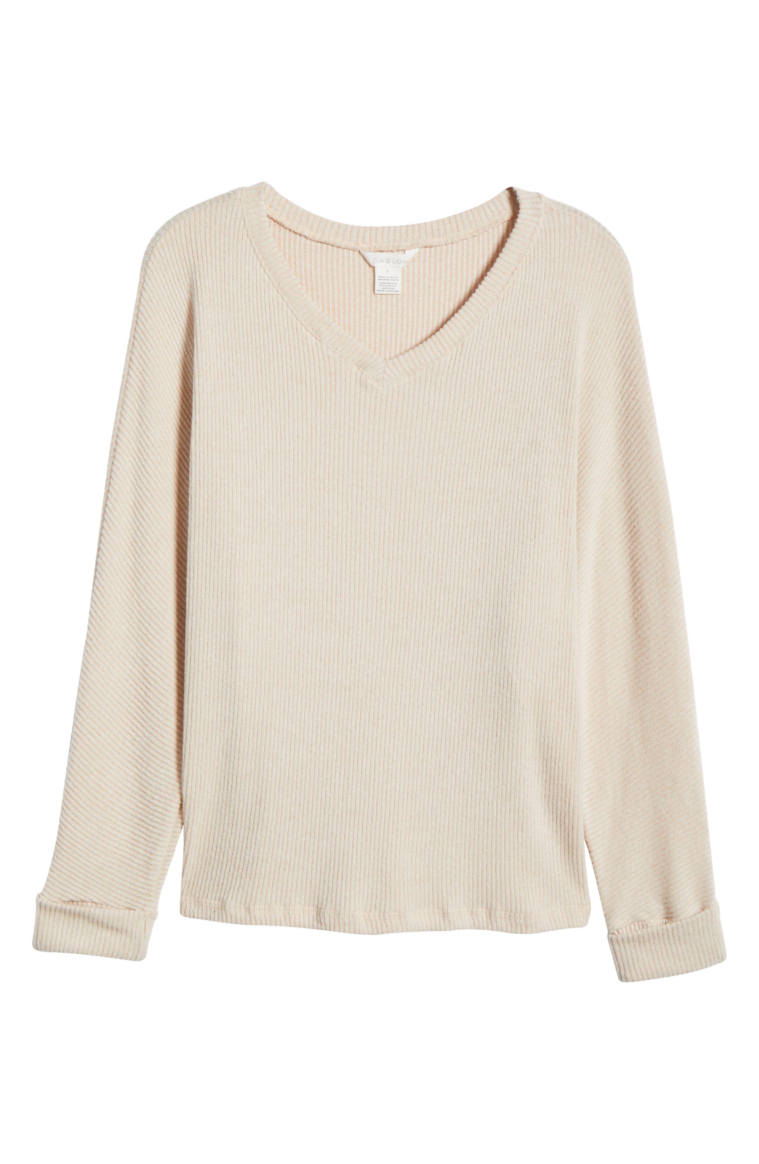 Caslon Caslon r Dolman Sleeve Rib Sweater in Natural Lyst