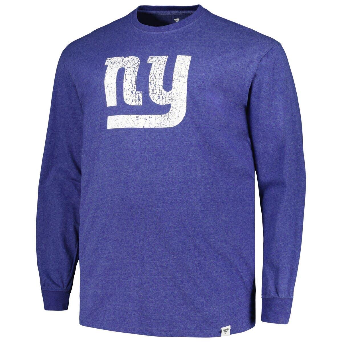 ASOS DESIGN Tall oversized long sleeve T-shirt NFL New York Giants in blue