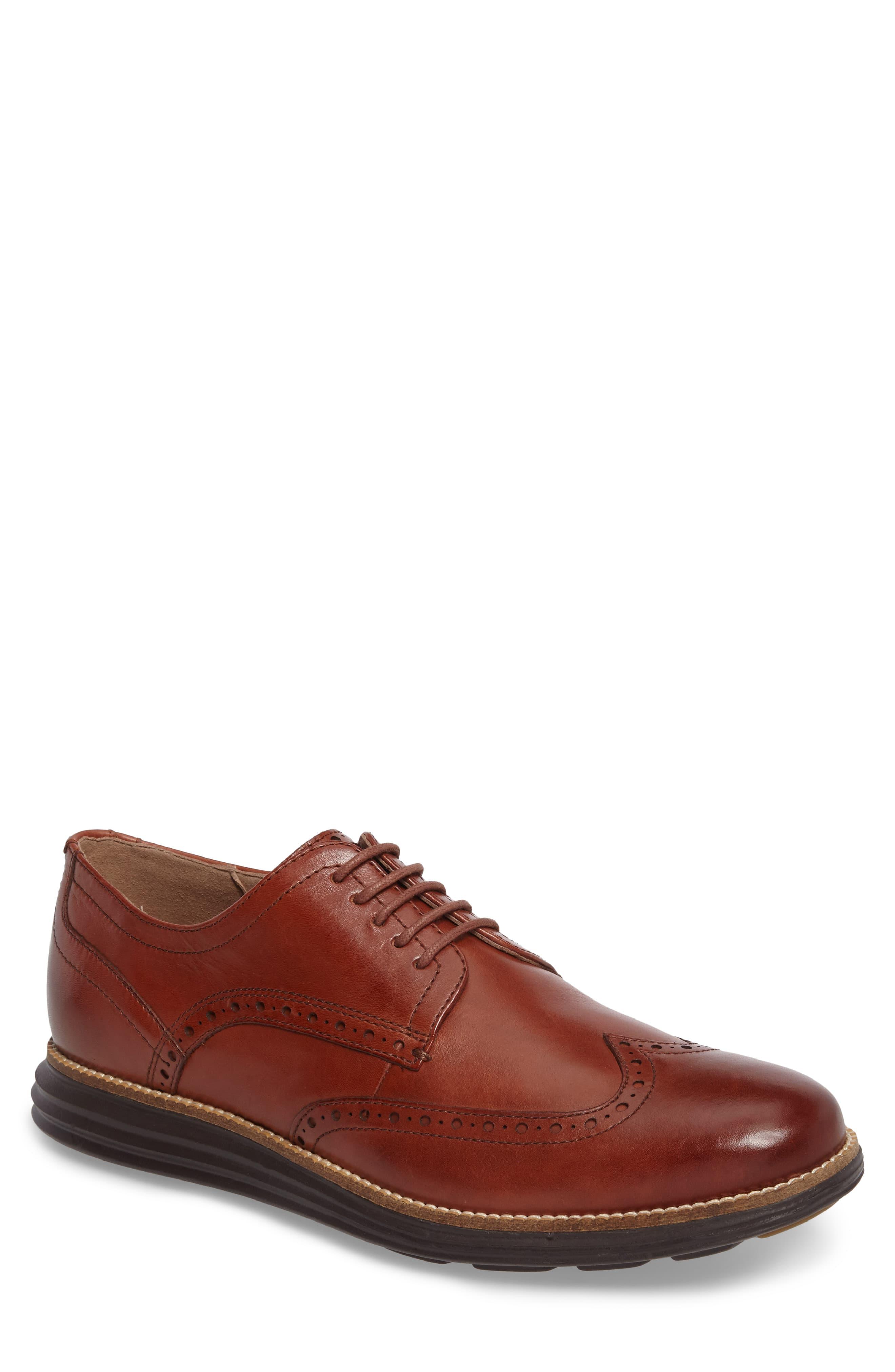 cole haan original grand cognac wingtip oxfords