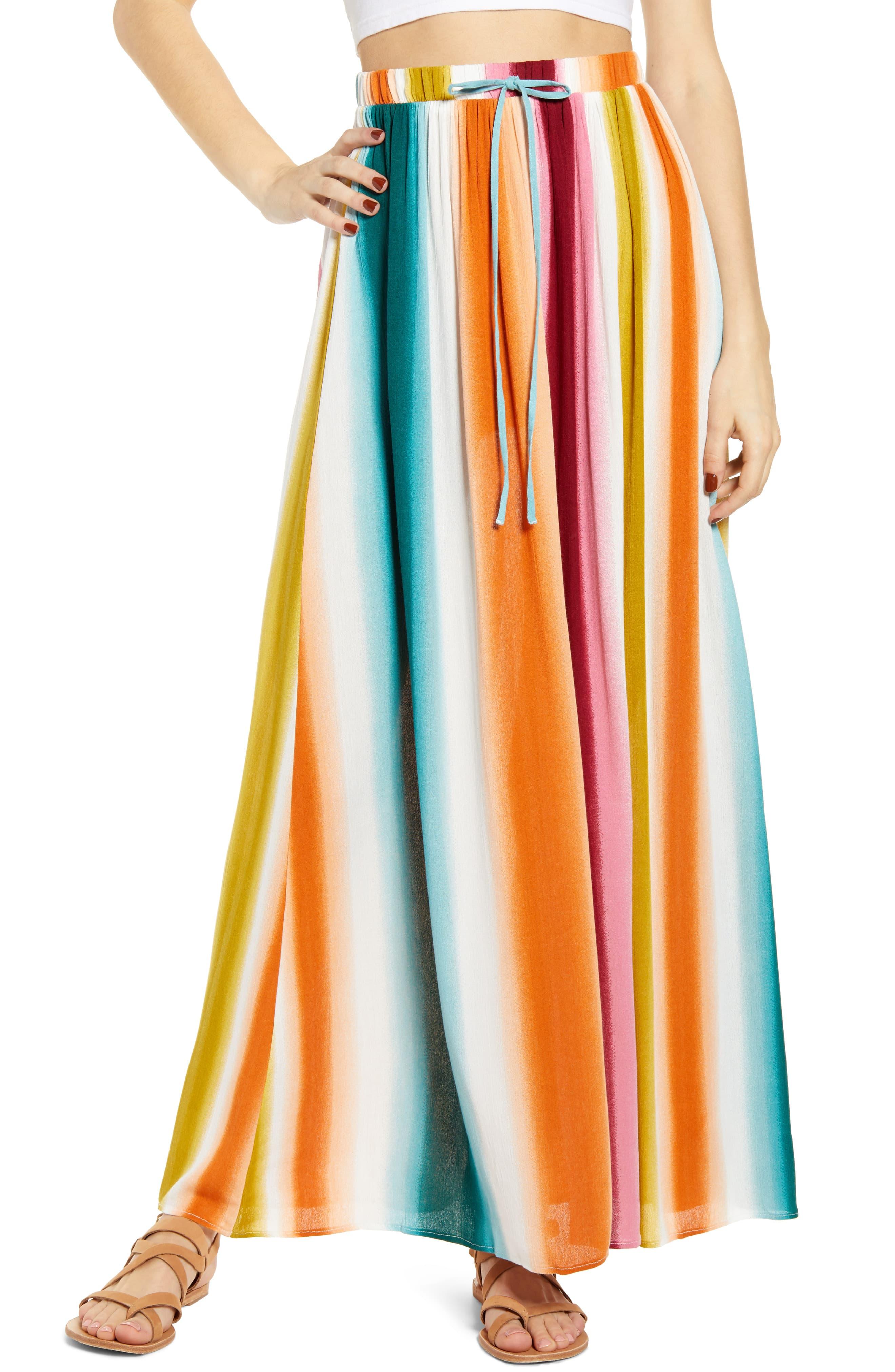 rainbow maxi skirt