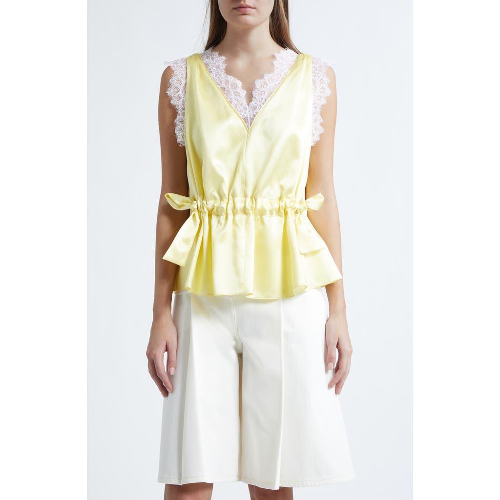 3.1 Phillip Lim Satin Lace Top in Yellow | Lyst