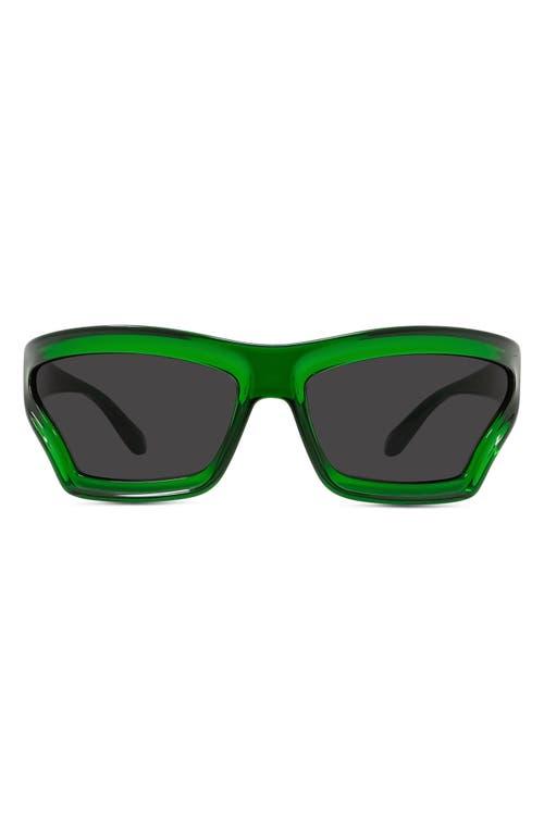サングラス Loewe Dark Green Acetate Sunglasses Loewe Emerald Green Acetate Rectangle Sunglasses With Golden