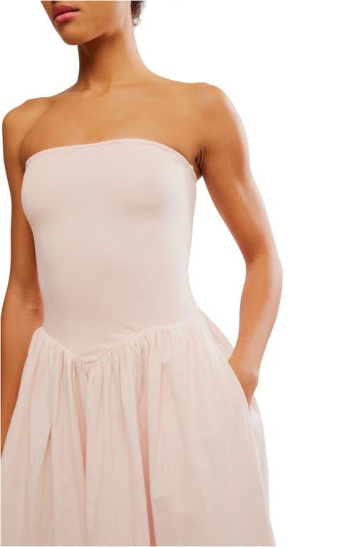 free people pink strapless dress Free People Onda Strapless Midi Dress in Pink