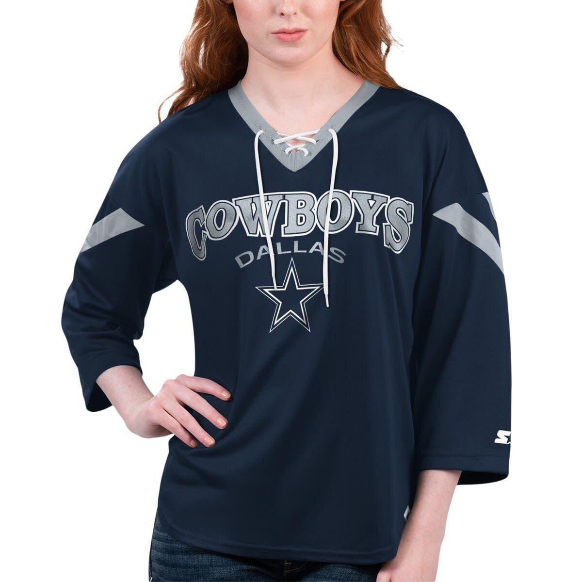 Women's Navy Atlanta Braves Plus Size Lace-Up V-Neck Pullover Hoodie