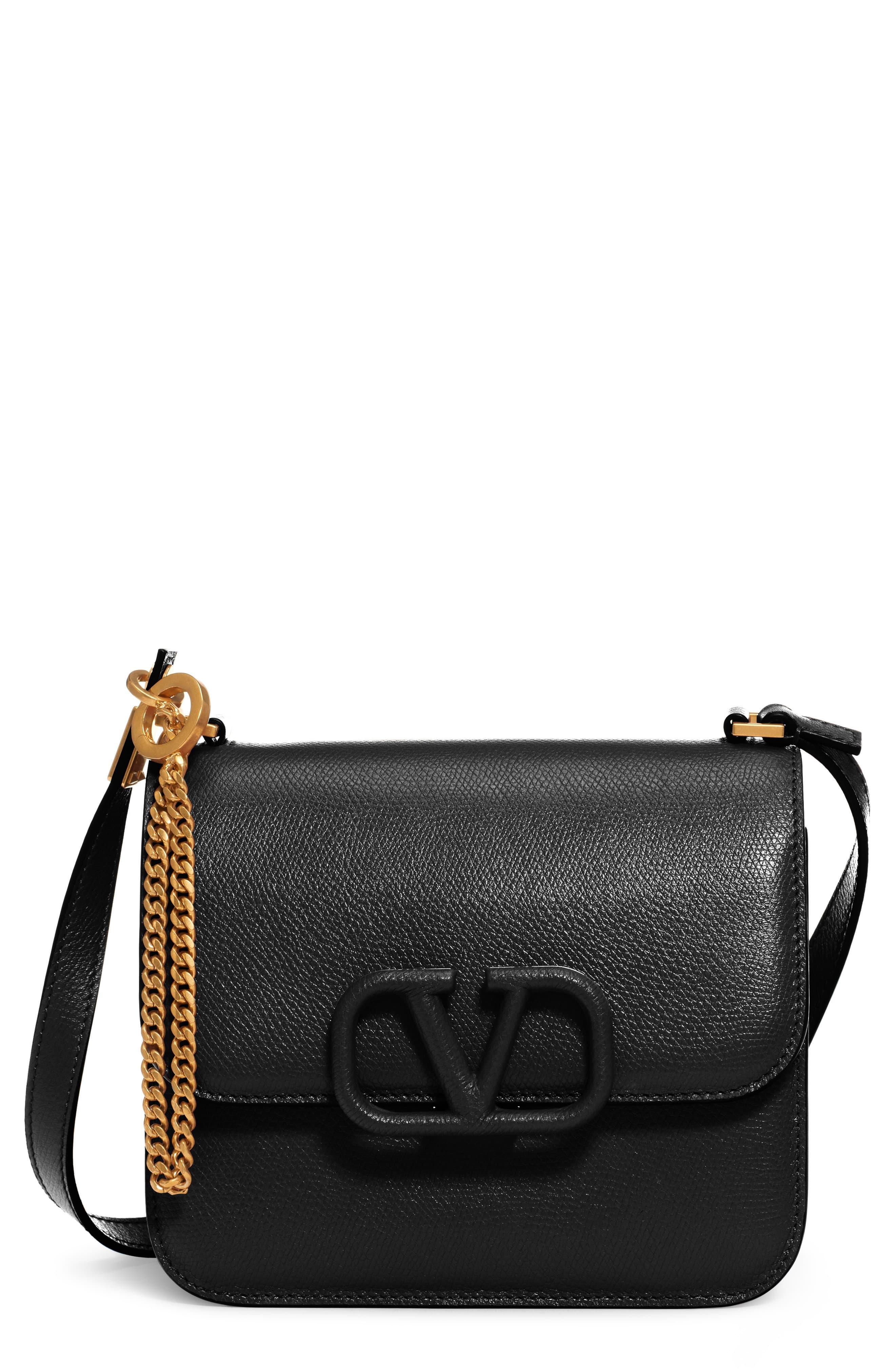 Valentino Small V-sling Leather Shoulder Bag in Nero (Black) - Lyst