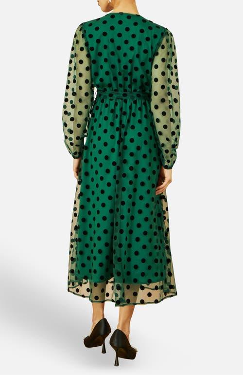 green emerald velvet dress Flawless Flirty Puff Sleeve Tie Back Skater Dress