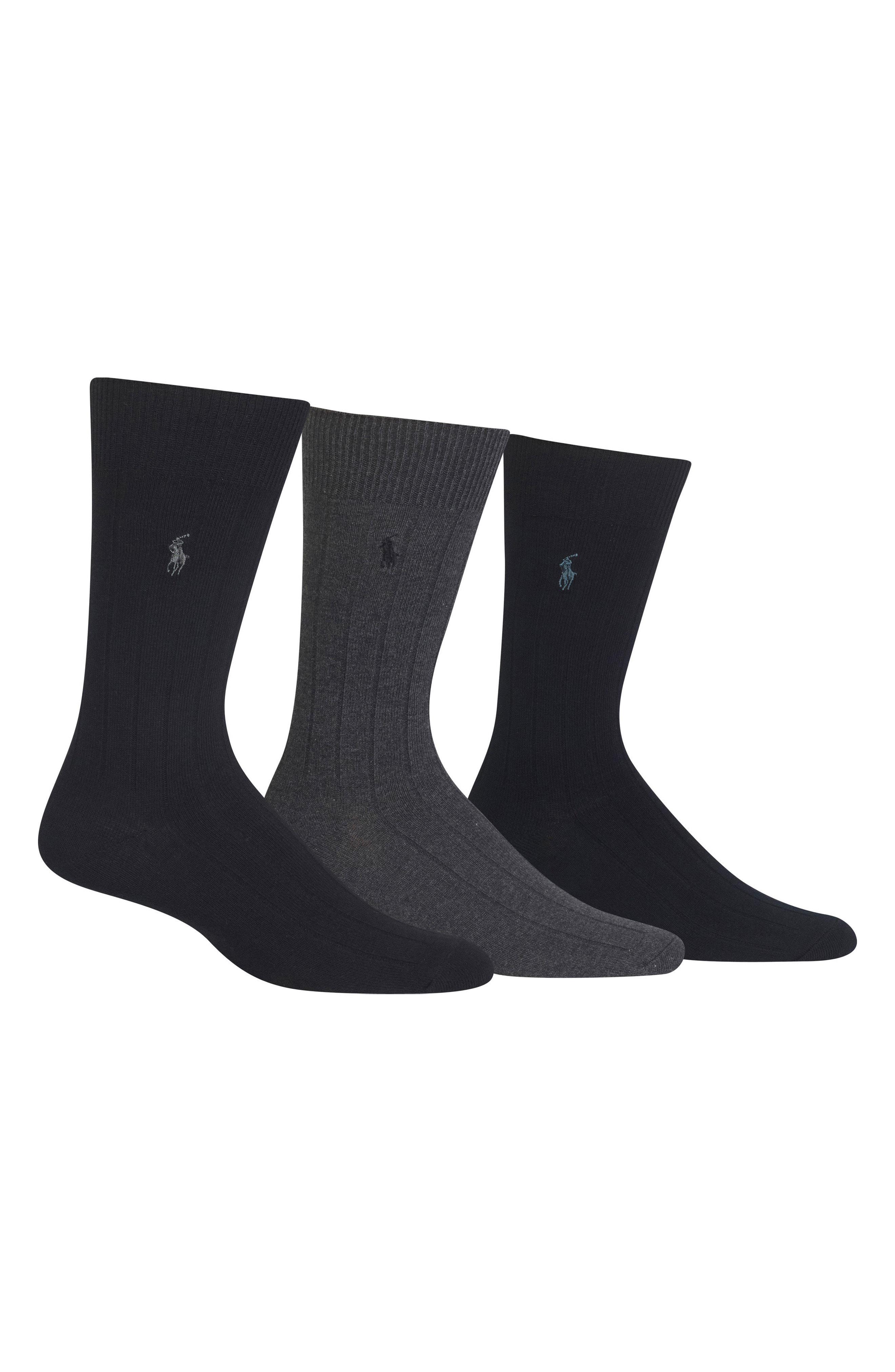 Lyst Polo Ralph Lauren 3pack Crew Socks, Black in Black for Men Save 21.73913043478261