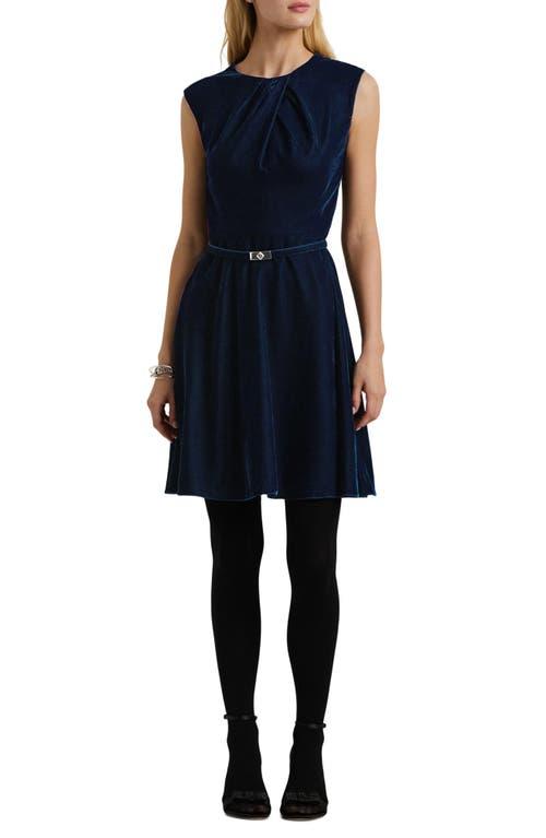 Ralph Lauren Women's Belted Velvet Peplum Surplice Top Blue Size X-Large
