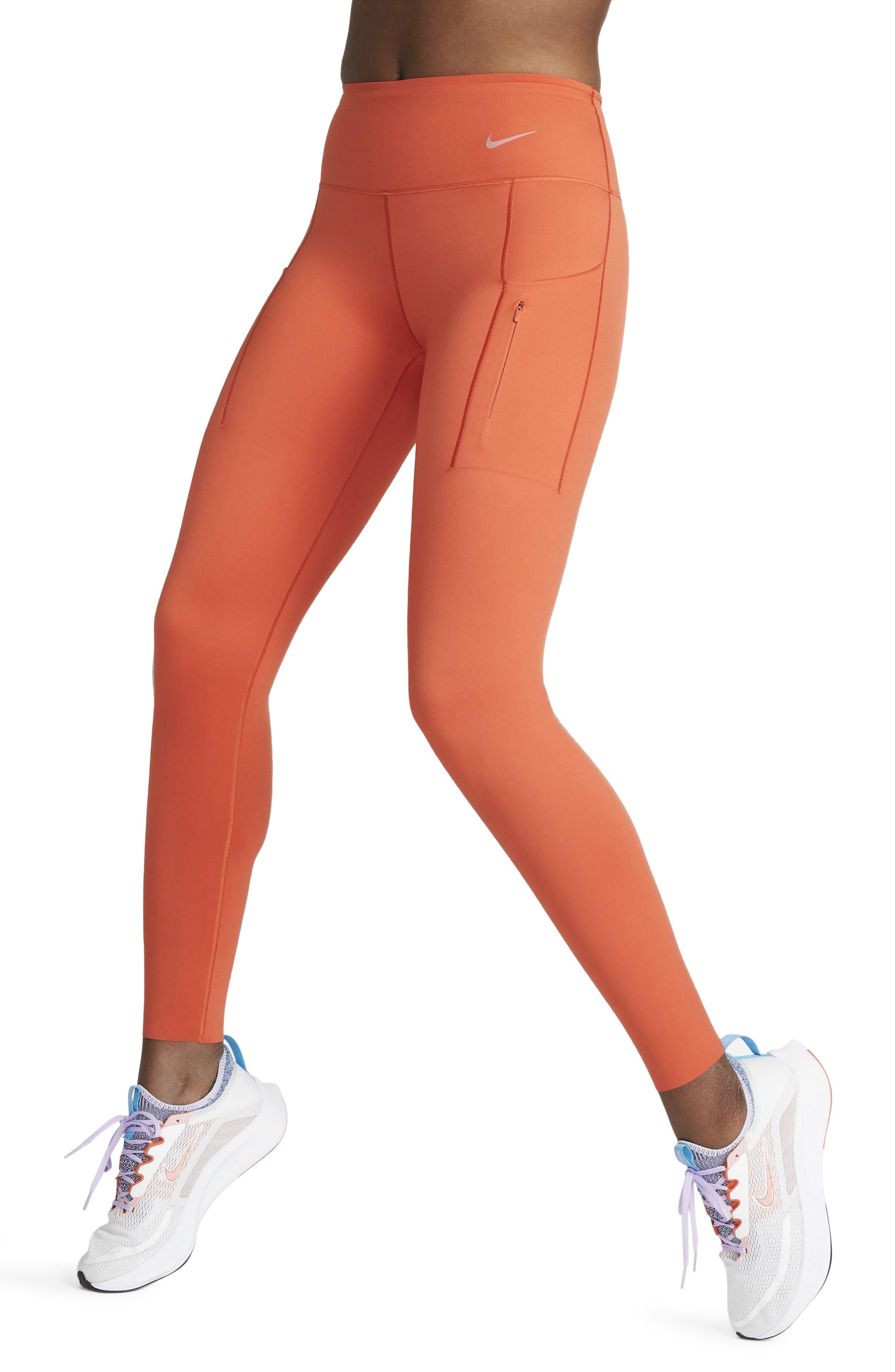 Nike Dri-fit Go High Waist 7/8 leggings in Red | Lyst