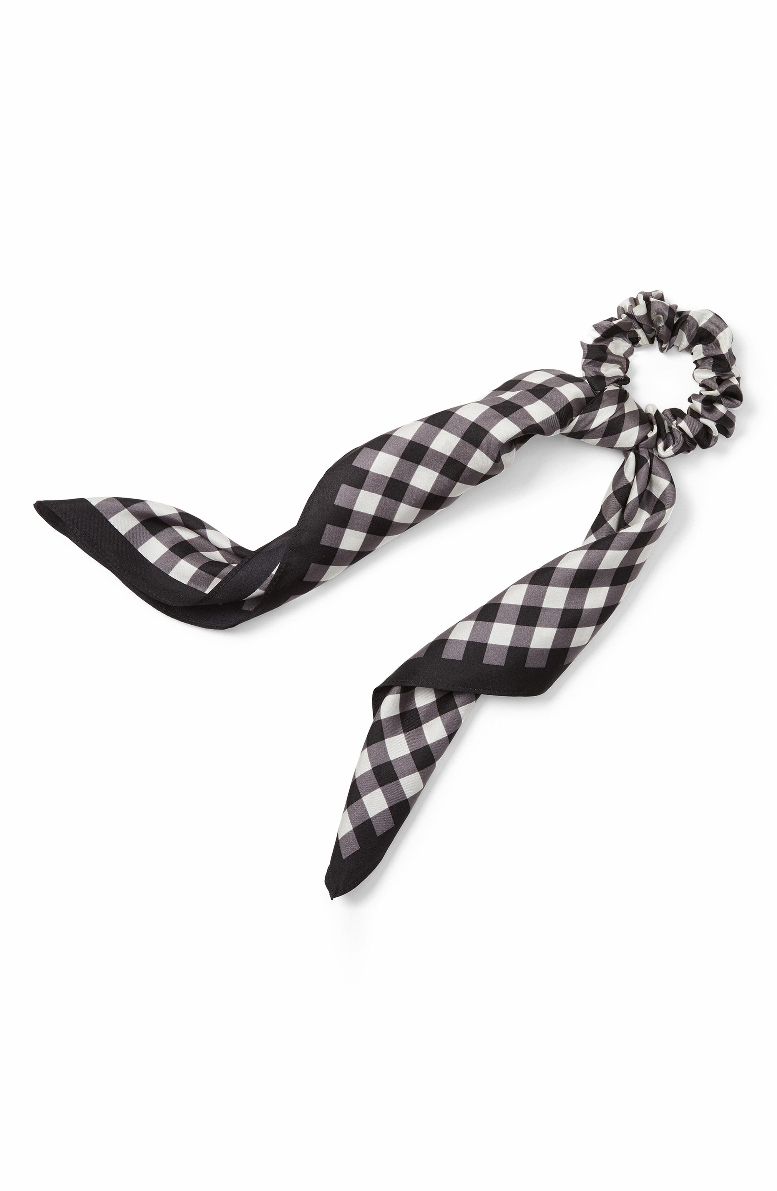 Kate Spade Garden Gingham Silk Hair Tie Set in Black Lyst