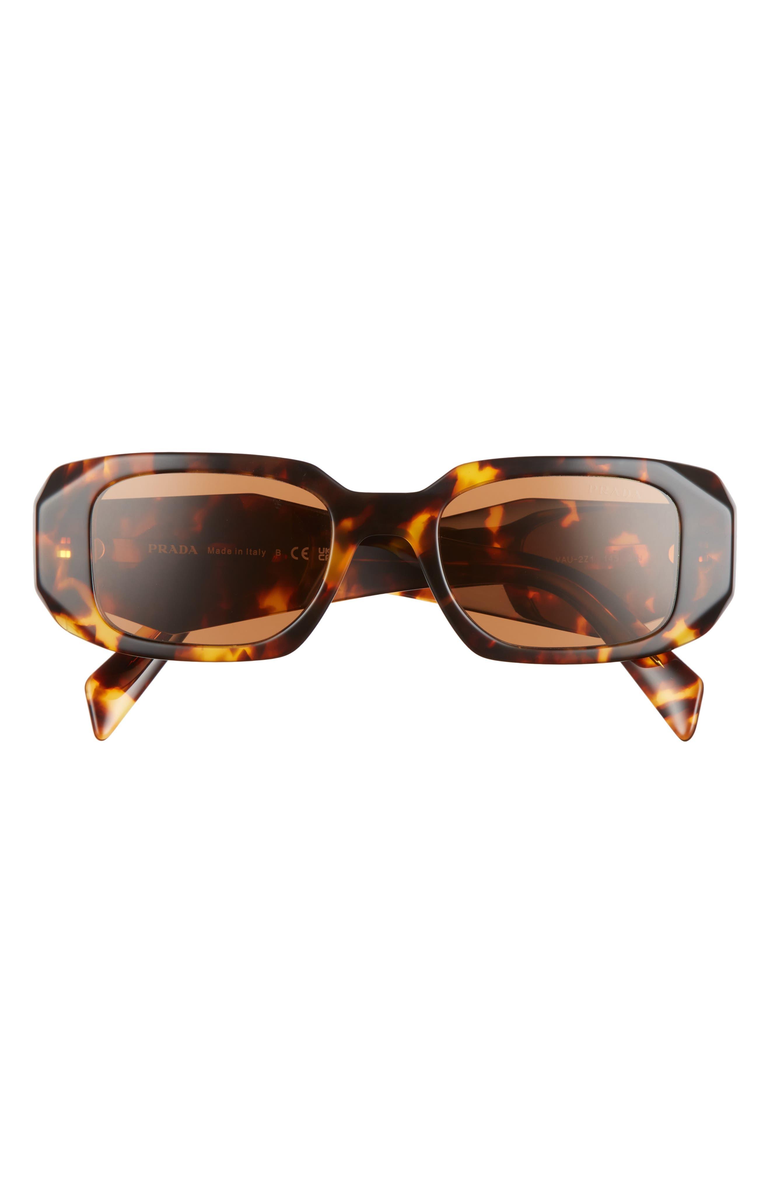 Prada Runway 49mm Rectangle Sunglasses in Brown | Lyst