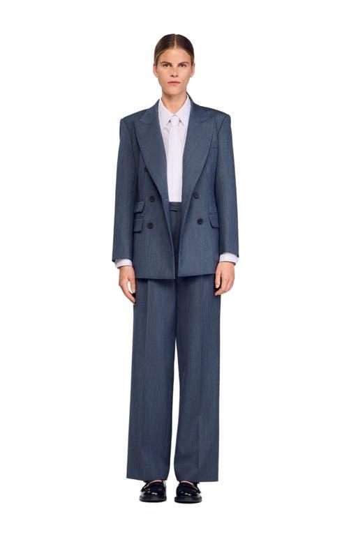 【海外限定】Sandroブレザー☆Striped Peak-Lapel Double-Breast Sandro Paris Striped Double-Breasted Blazer | Harrods US