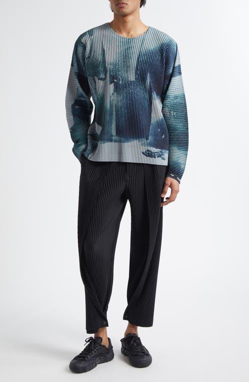 Homme Plissé Issey Miyake Wind Walk Pleated Top in Blue for Men | Lyst