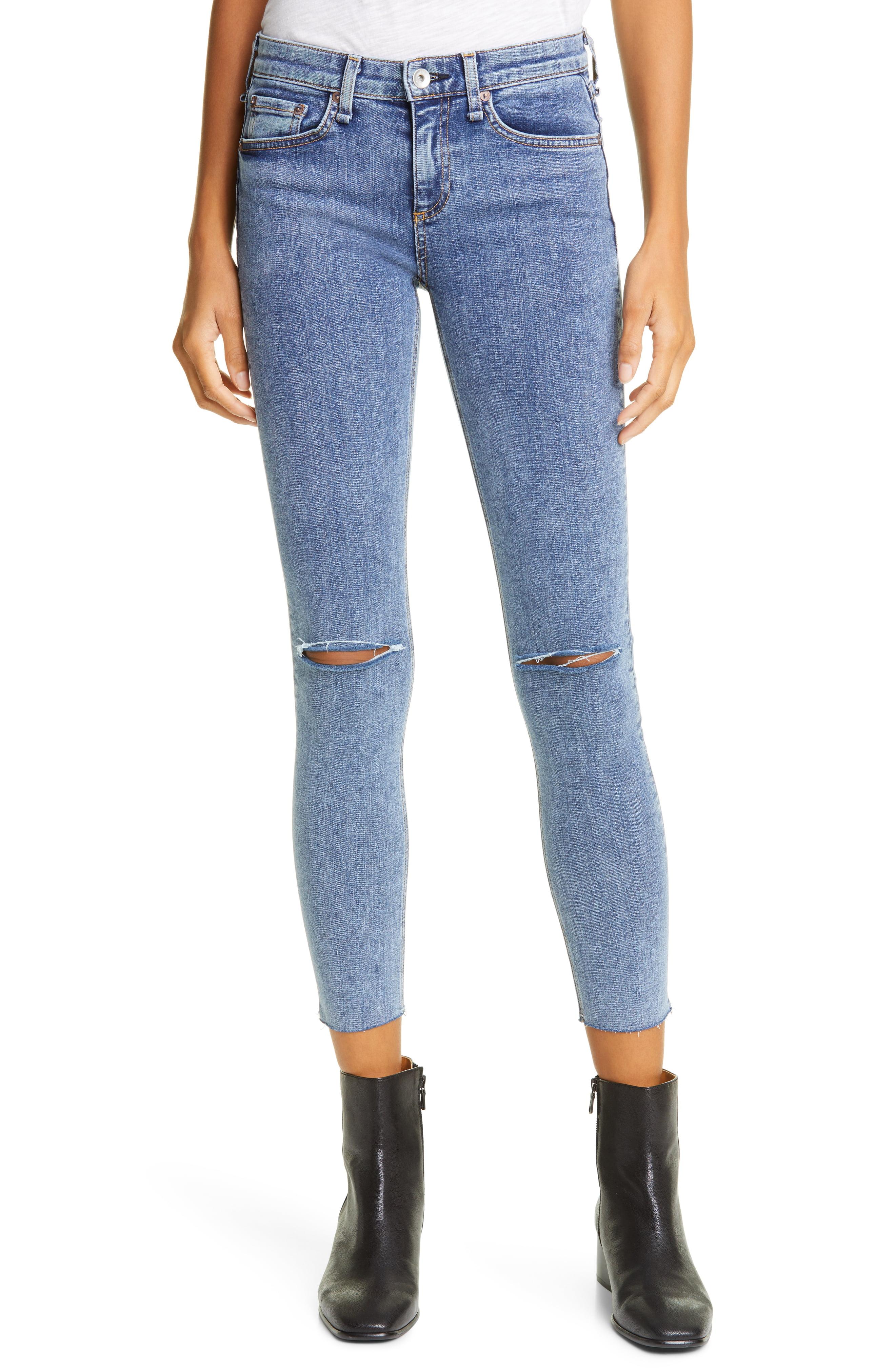 Rag & Bone Denim Dre Low Rise Ripped Skinny Jeans In Oak Knoll in Blue ...