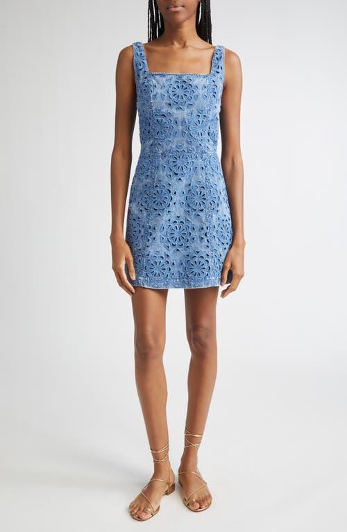 Alice + Olivia Maryann Floral Cutout Sleeveless Dress in Blue | Lyst