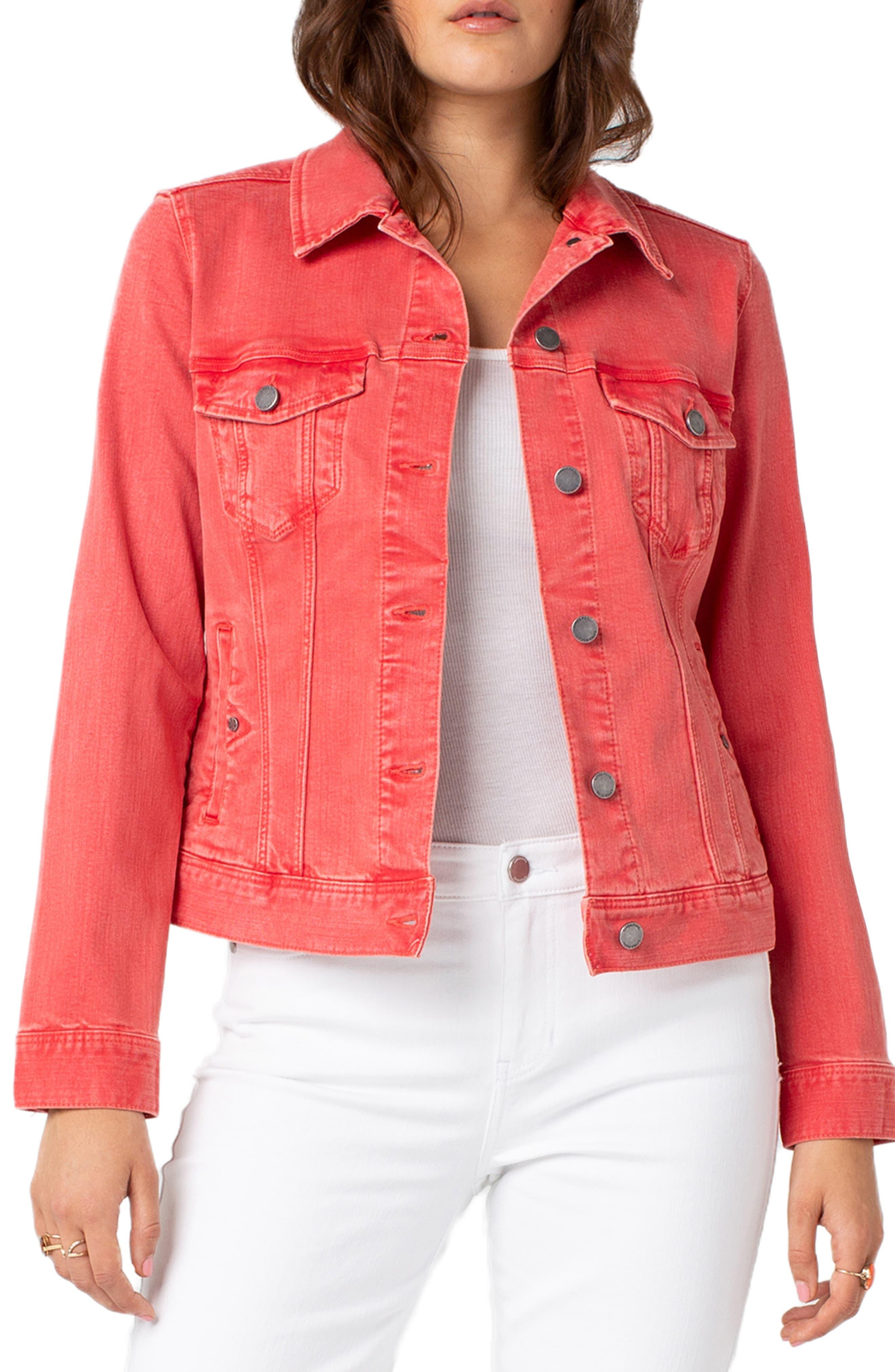 coral denim jacket