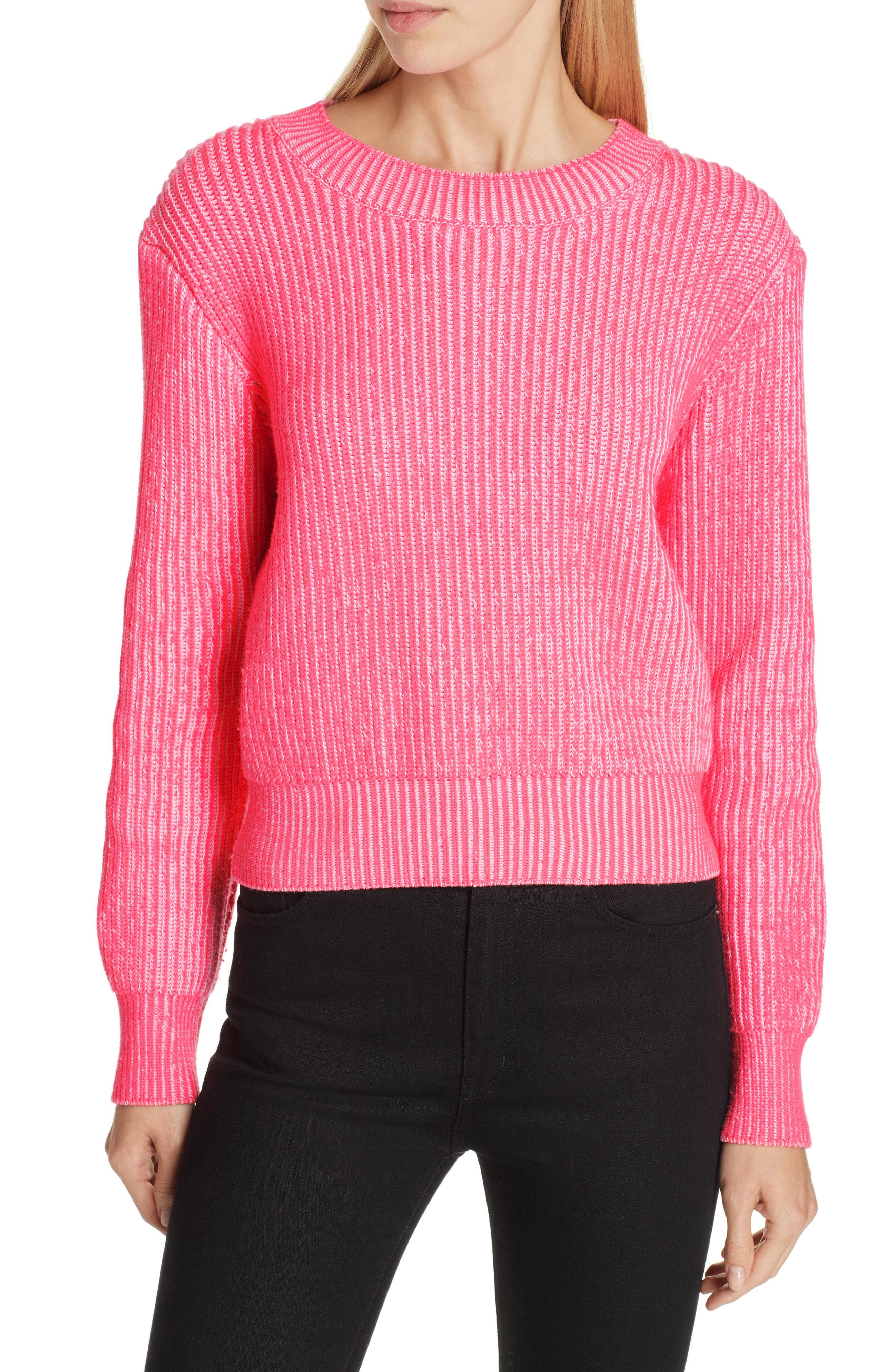 Lyst - MILLY Plaited Rib Sweater in Pink