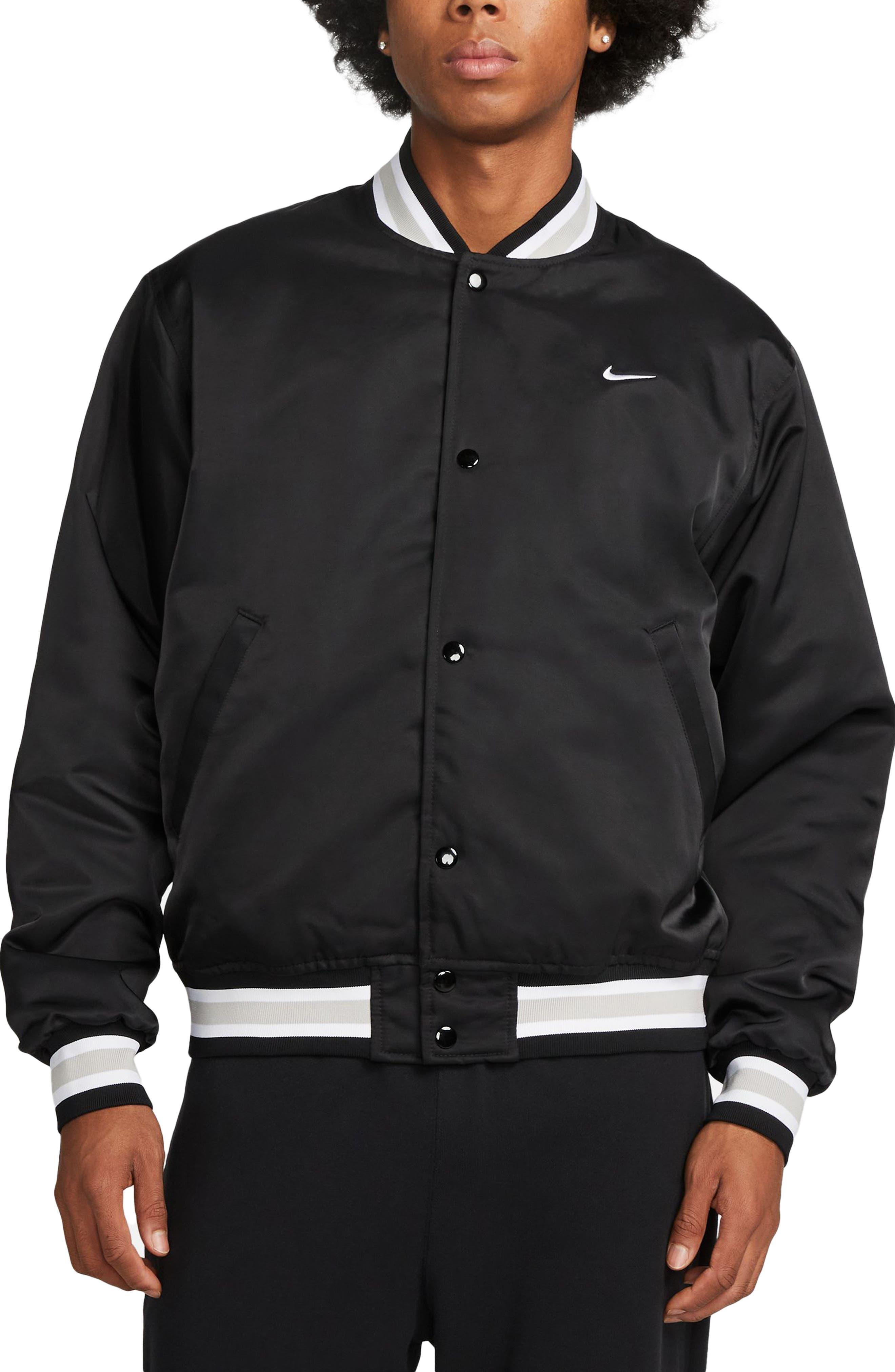 Nike Dugout Satin Baseball Jacket in Black for Men Lyst