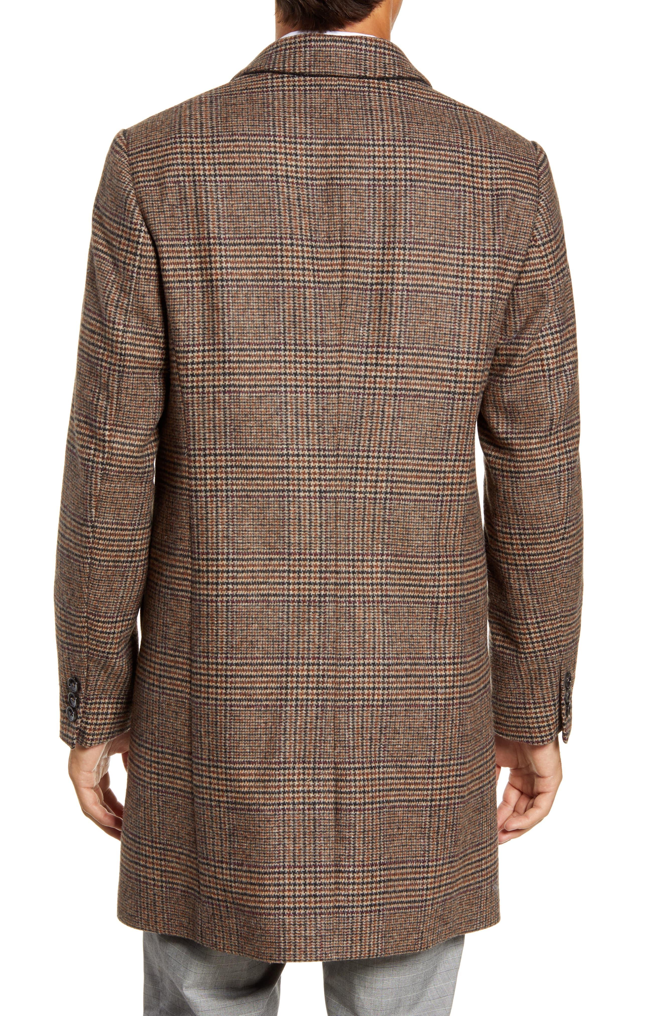 Ted Baker Wool Rhyl Heritage Check Overcoat in Brown for Men - Lyst