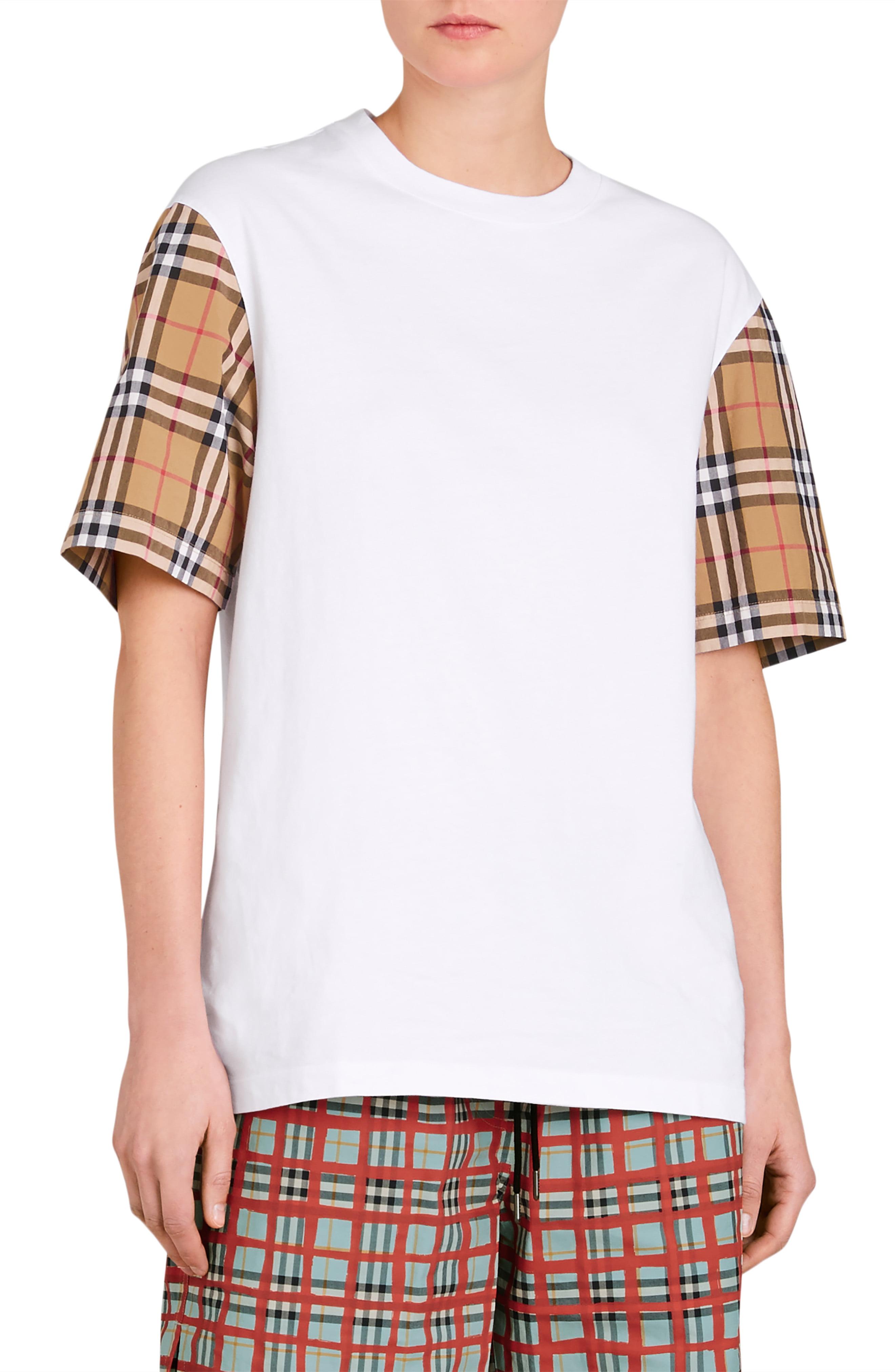 burberry vintage check sleeve t shirt