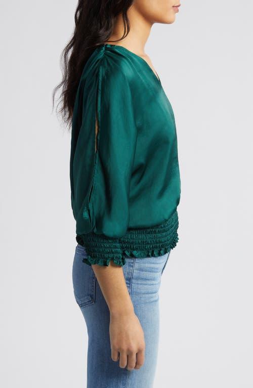 smocked cold shoulder top