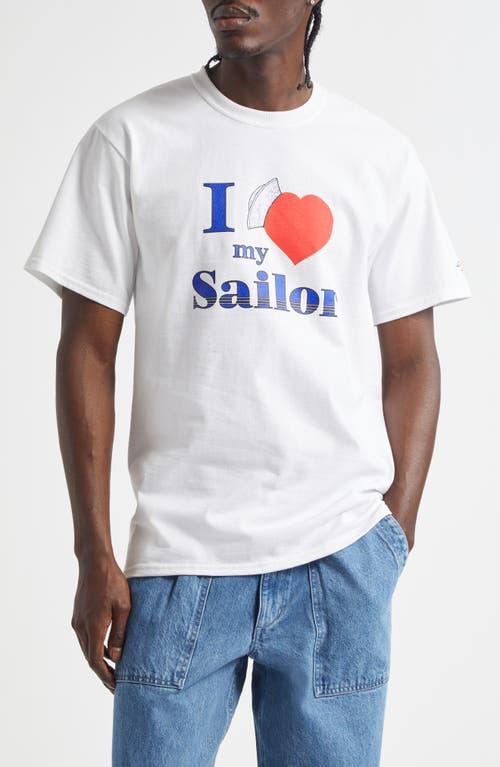 【Noah NYC】ホワイト 'I Love My Sailor' Tシャツ Noah I Love My Sailor Graphic T-Shirt in White for Men | Lyst