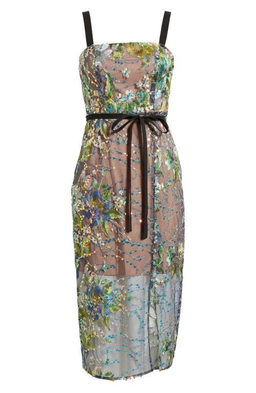 Sam Edelman Embroidered Floral Sequin Cocktail Dress | Lyst
