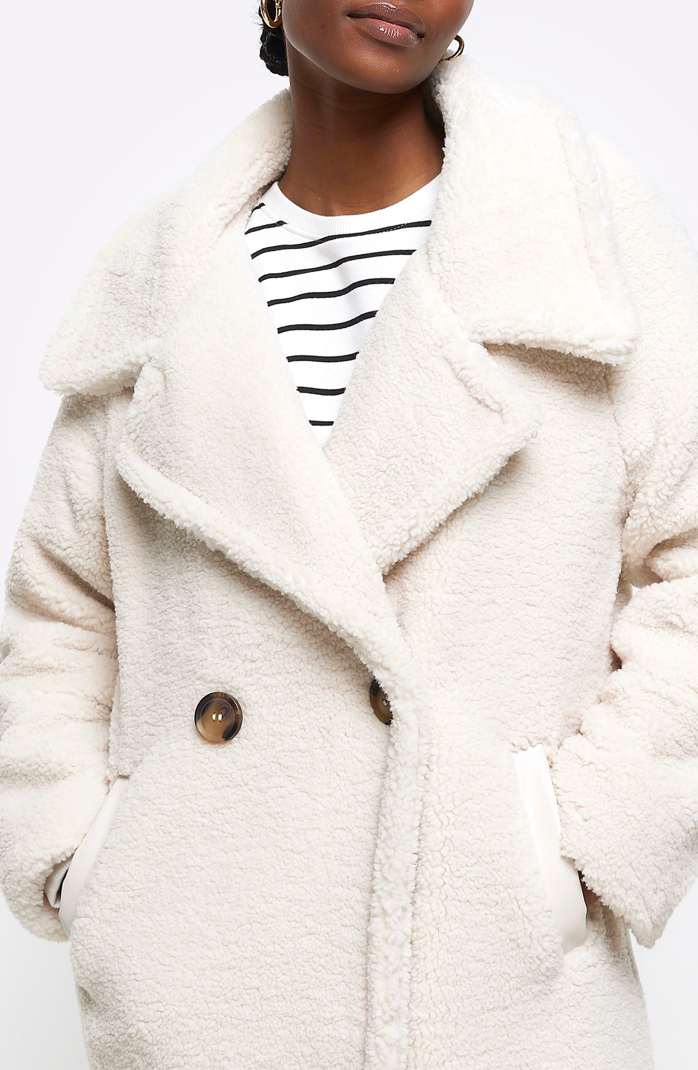 Cream pile deals coat