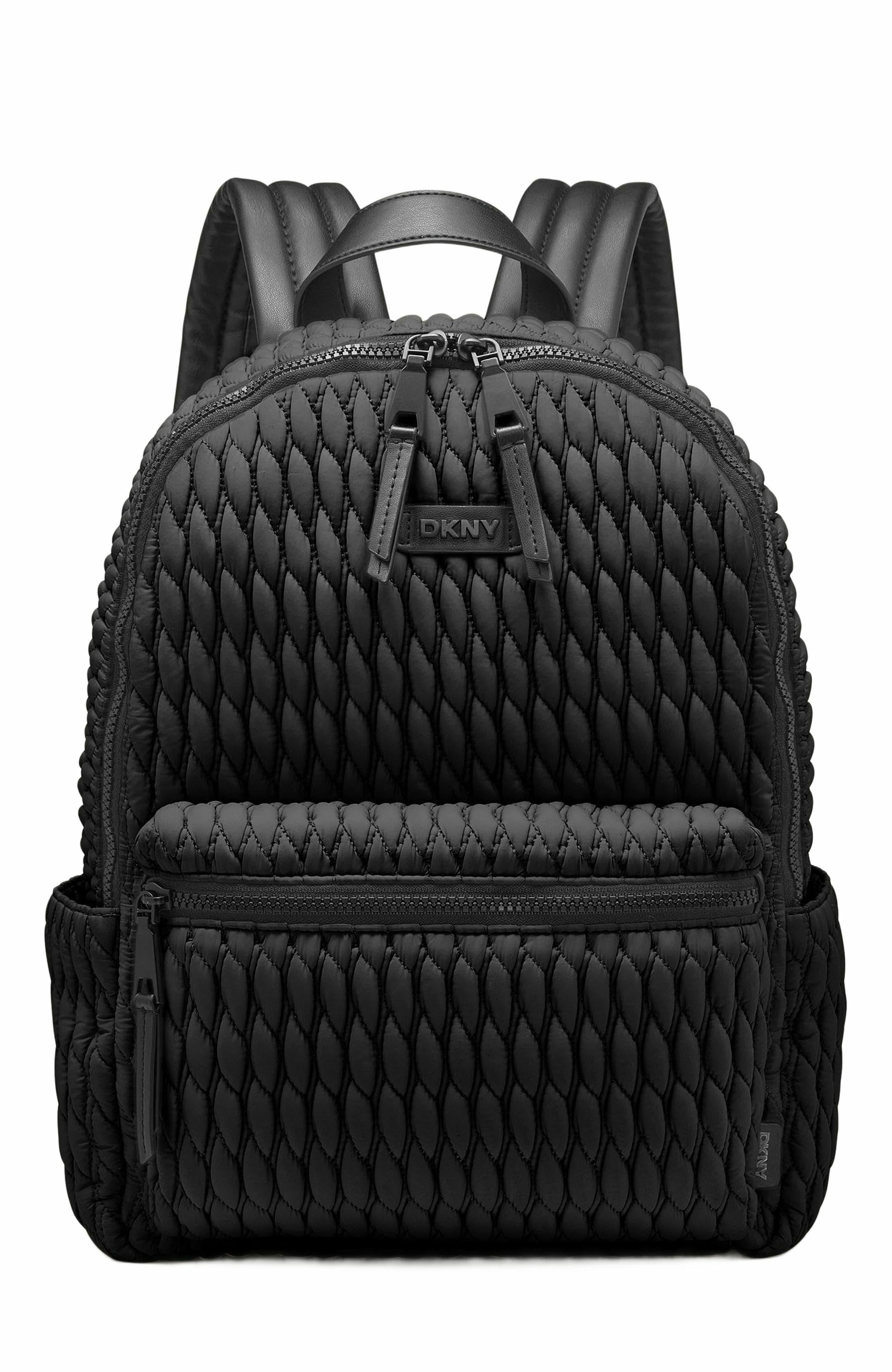 dkny lola leather backpack black Womens Brook BACKPACK, Blk/Gold, Large US There is an external zipped pocket with a bold white logo on the front for instant designer impact Dkny leather backpack - Black