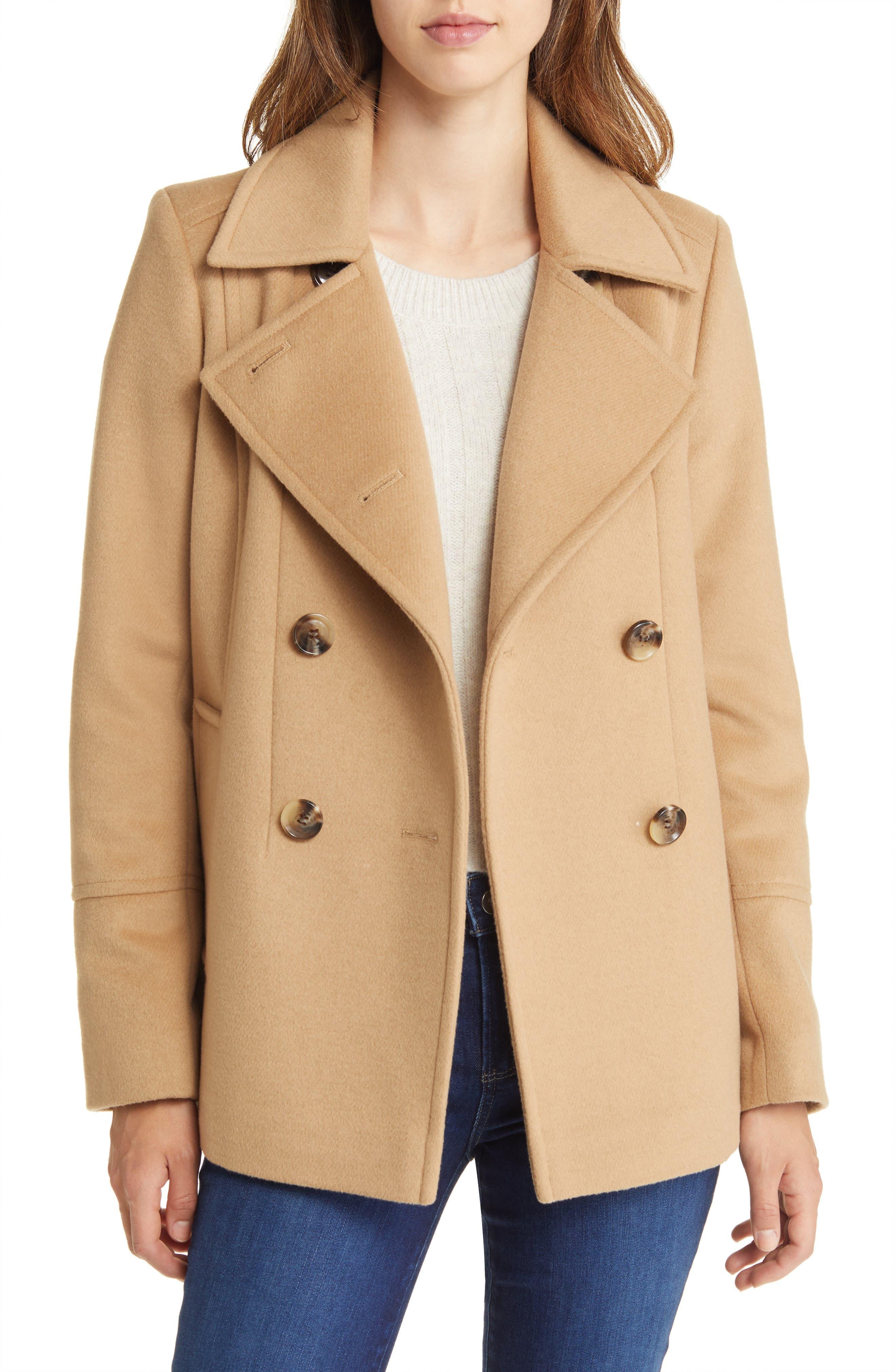 Thread & Supply Wool Blend Peacoat XL Camel Tan Extra Large Outer