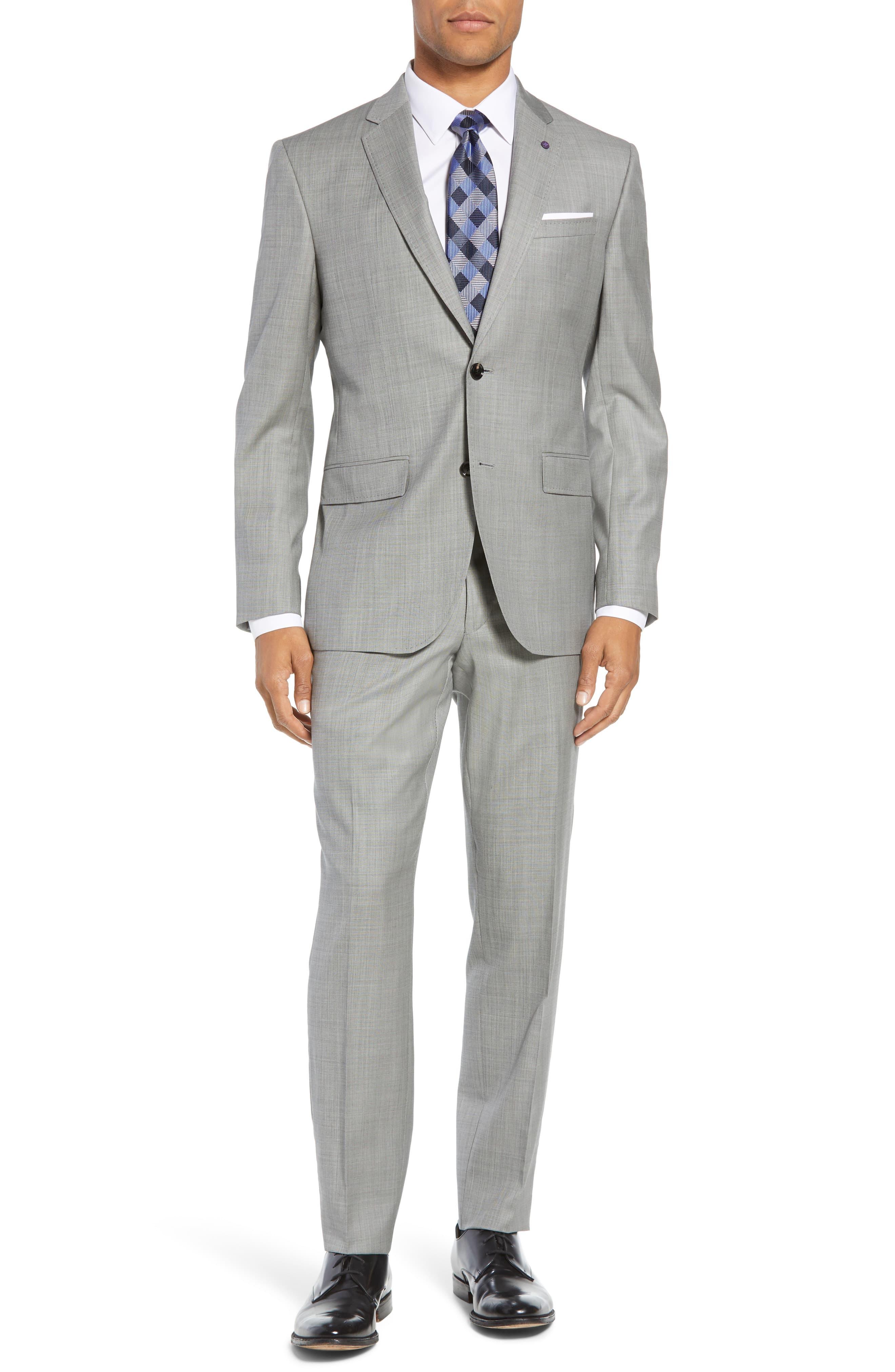 Ted Baker Jay Trim Fit Solid Wool Suit in Light Grey (Gray) for Men Lyst