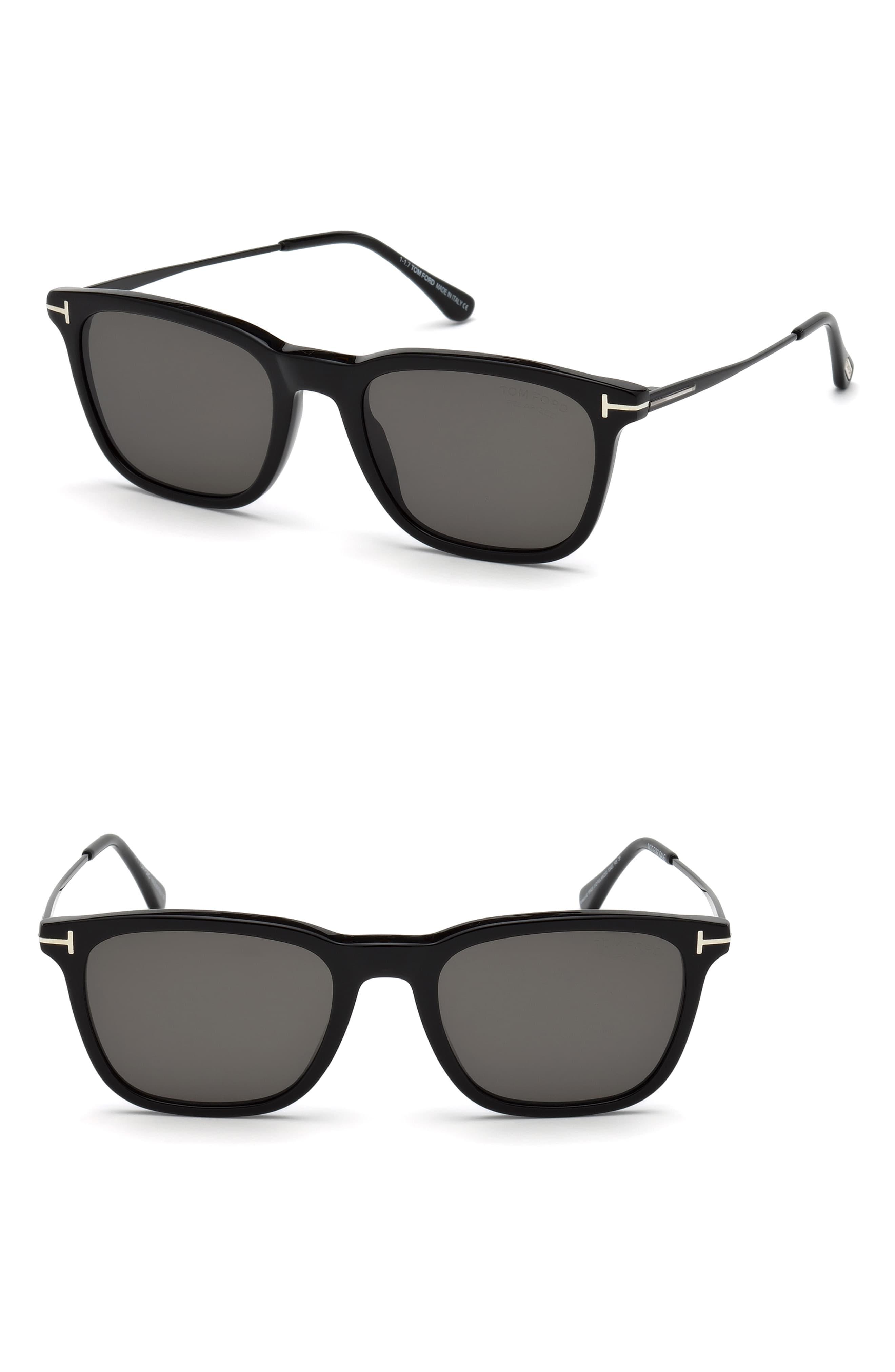 Tom Ford Arnaud 53mm Polarized Square Sunglasses Shiny Black / Smoke Polarized for Men Lyst