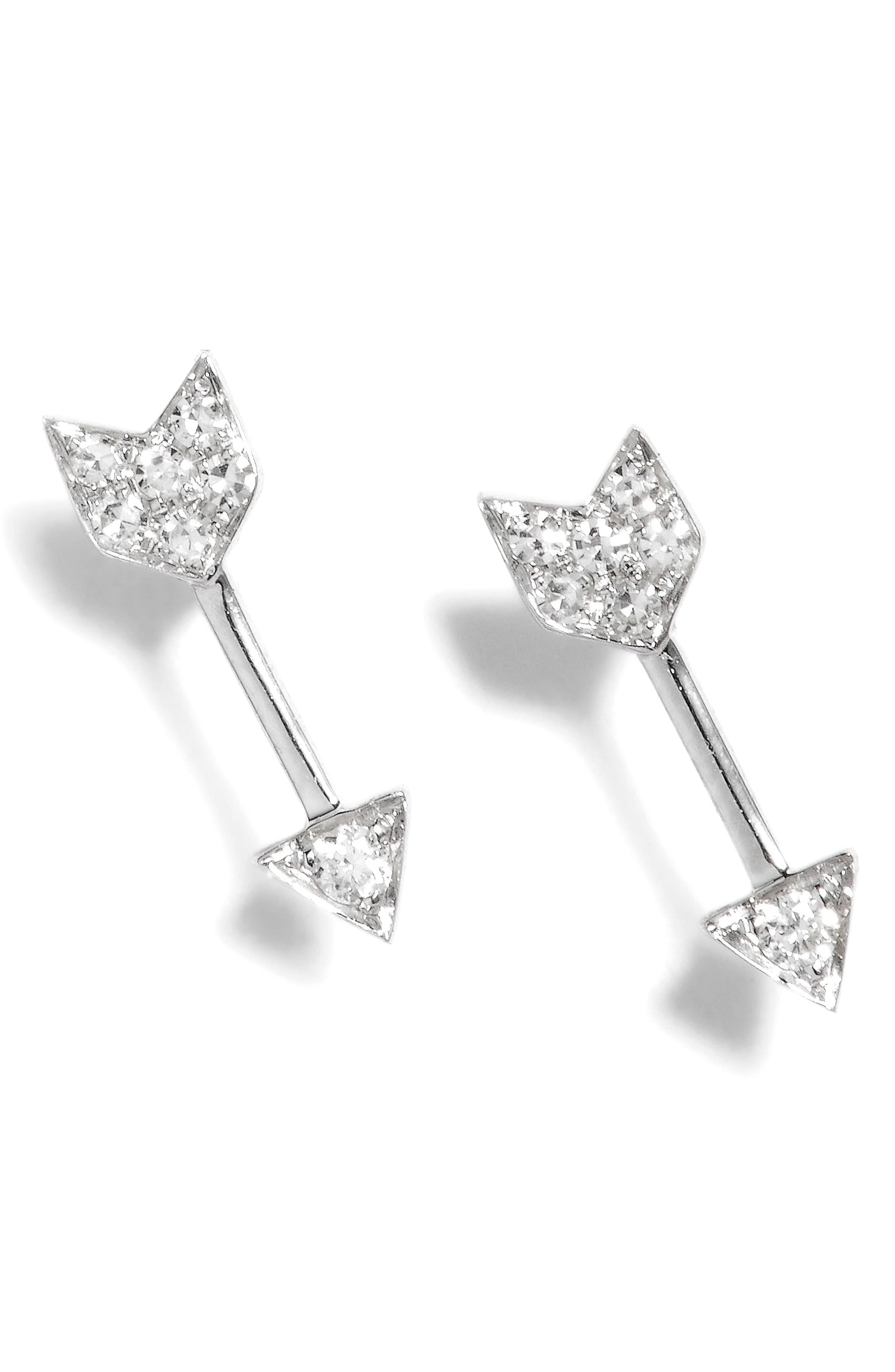 Sorellina Diamond Crossed Arrow Stud Earrings | Rent 