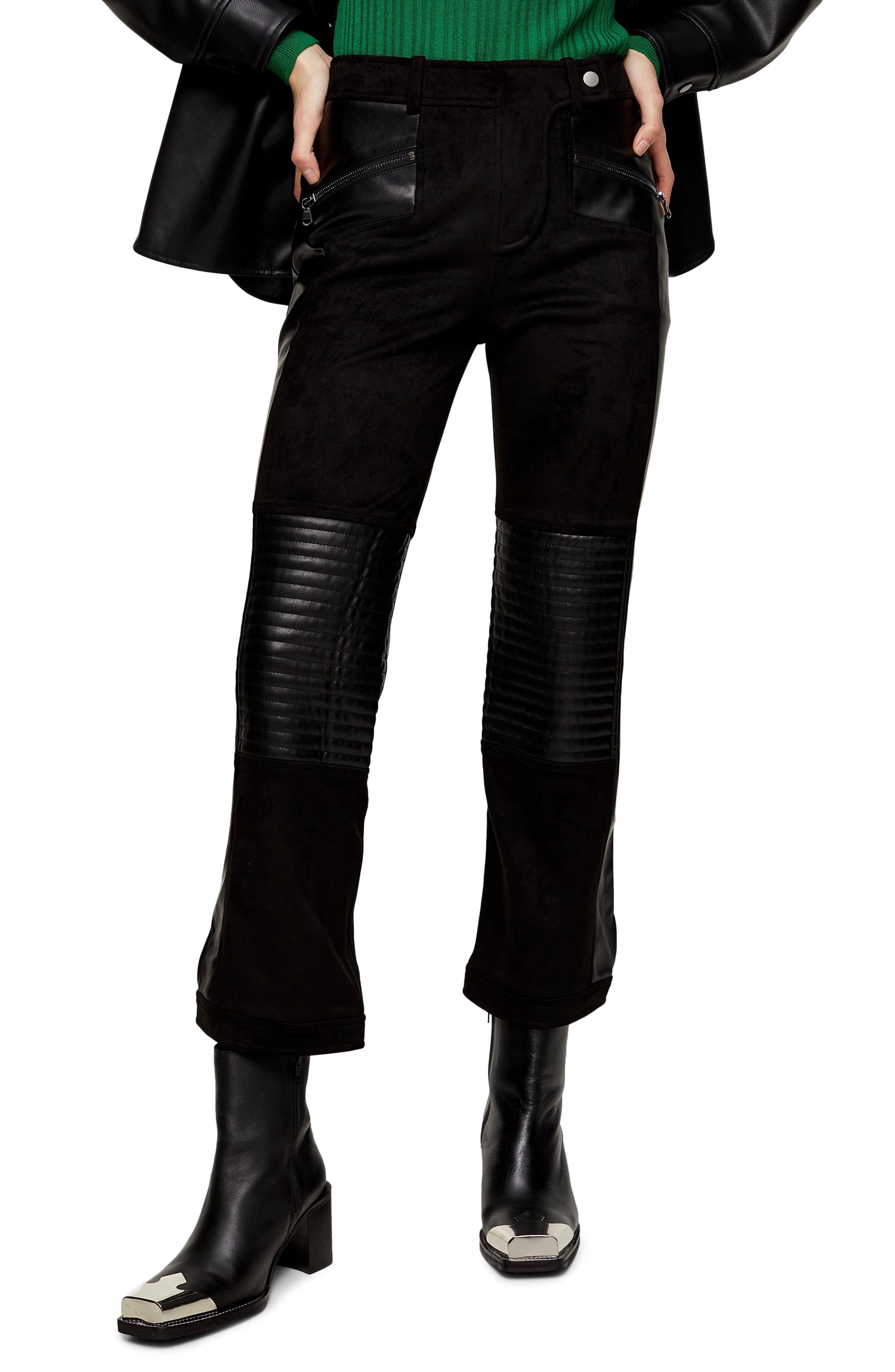 topshop faux leather trousers