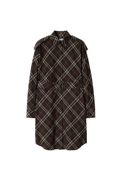 ワンピースその他 Burberry Check wool blend chemise dress Burberry Check Belted Shirt Dress | Neiman Marcus