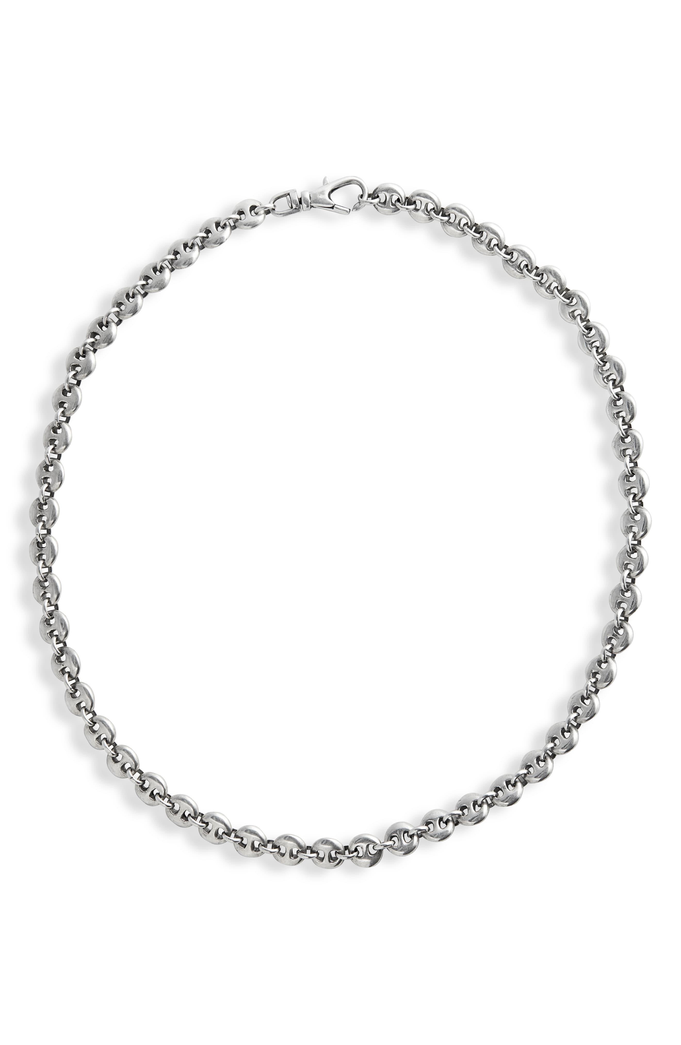 Sophie Buhai Small Circle Link Necklace in Sterling Silver (Metallic
