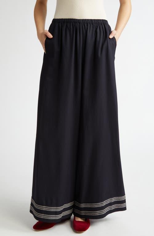 パンツ BODE Black Viscose Mathilde Wide-Leg BODE Mathilde embroidered twill wide-leg pants | NET-A-PORTER