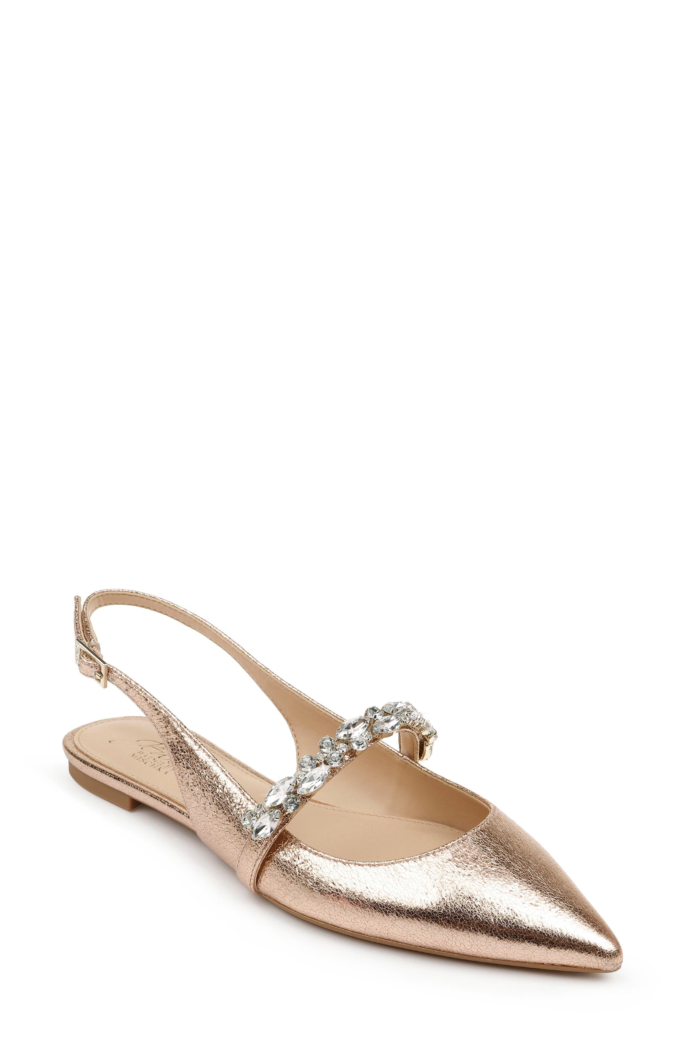 badgley mischka gold flats