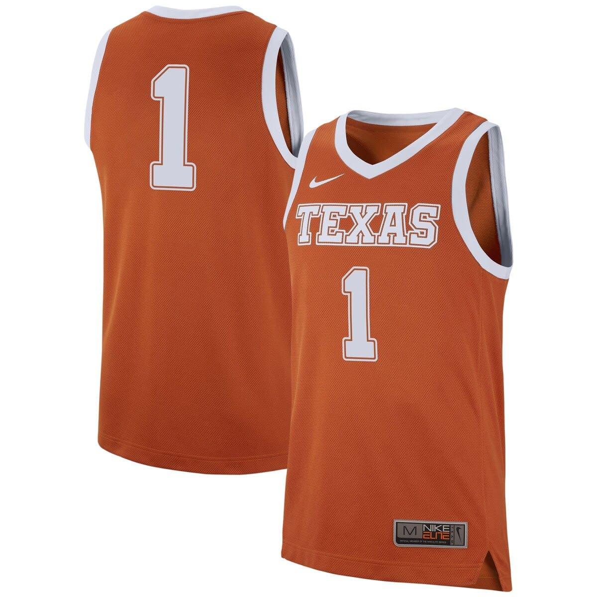 Men's Nike White Texas Longhorns Pinstripe Replica Full-Button Baseball Jersey Size: Small