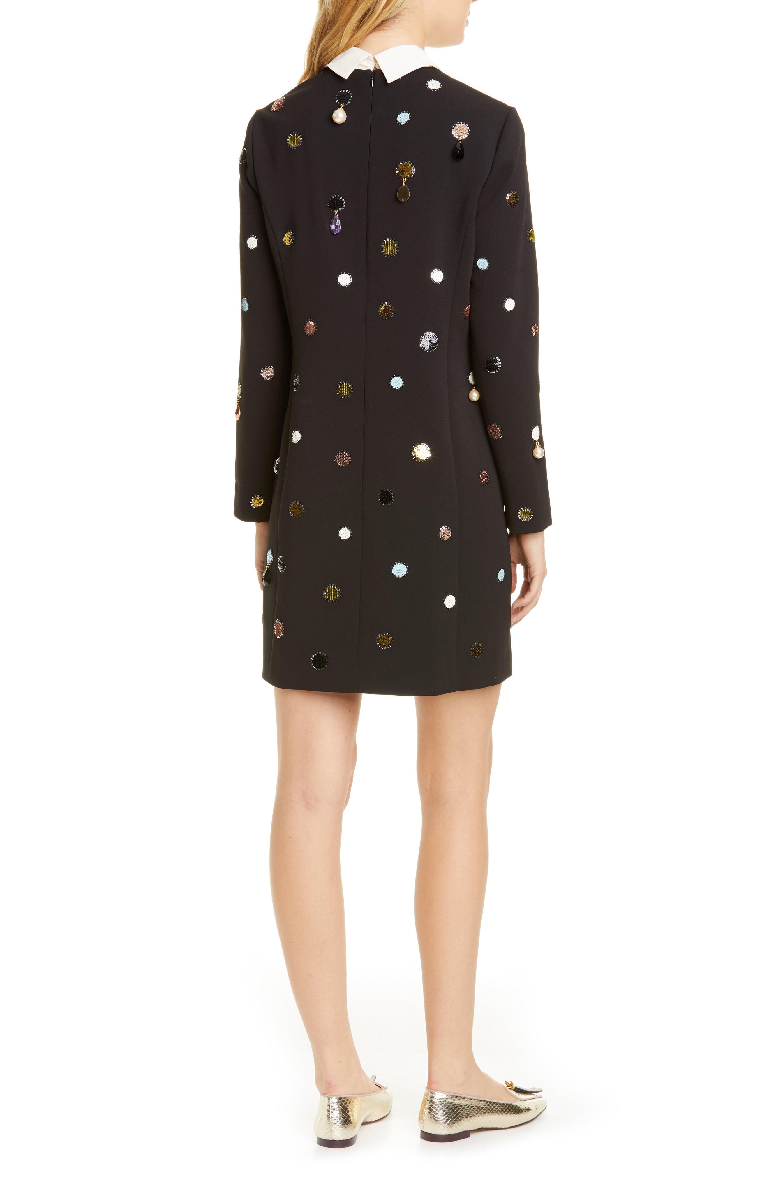 Tory Burch Convertible Jewel-embroidered Shift Dress in Black - Save 40 ...