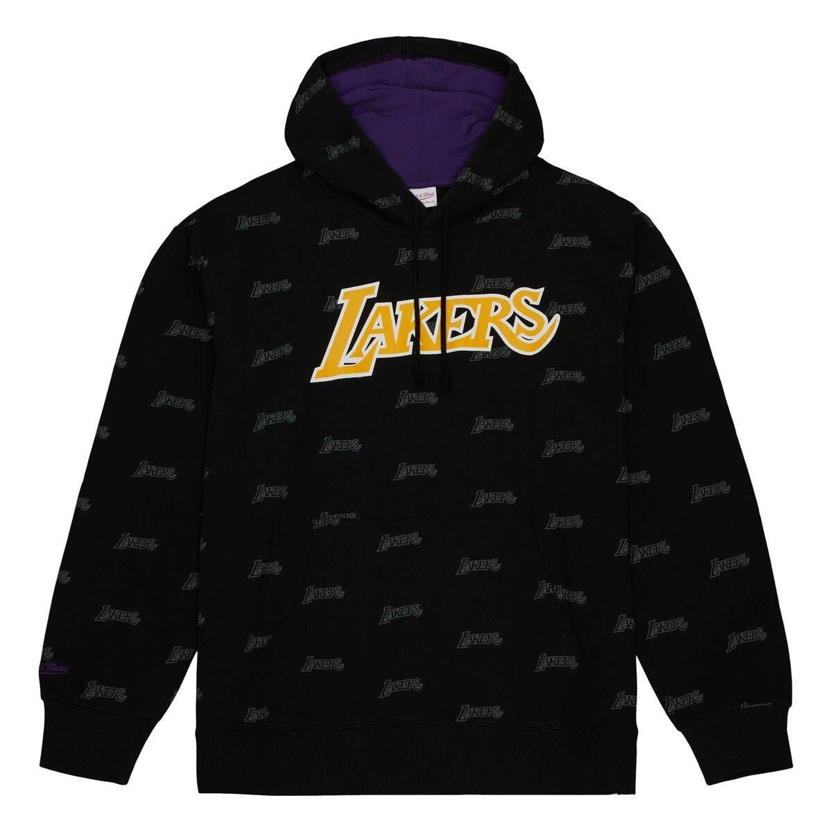 Los Angeles Lakers Mitchell & Ness Hardwood Classics Buzzer Beater Mesh  Pullover Hoodie - Purple