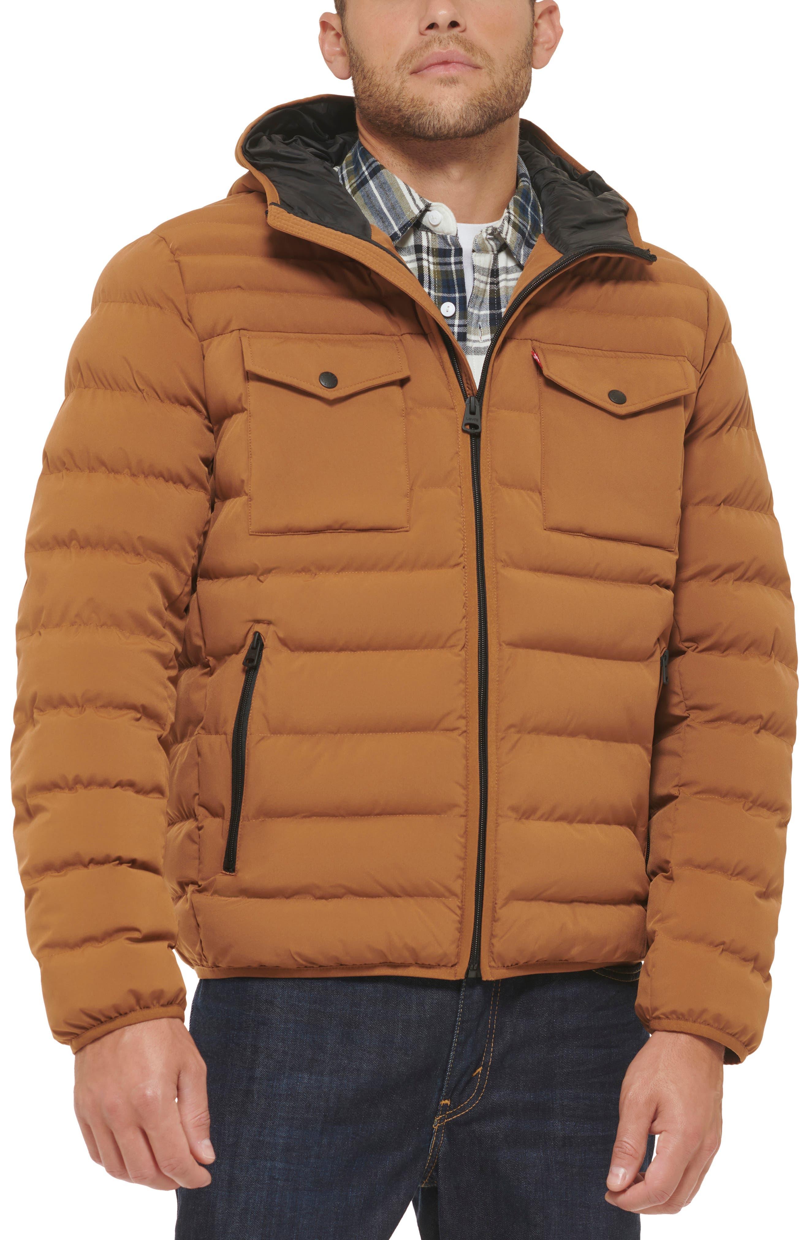 Levi's 2-pocket Stretch Quilted Puffer in Brown for Men | Lyst