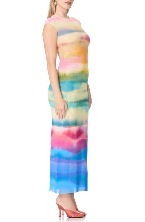 afrm short sleeve slim mesh maxi dress Afrm Short-Sleeve Slim Maxi Dress - Blue Fish Snake