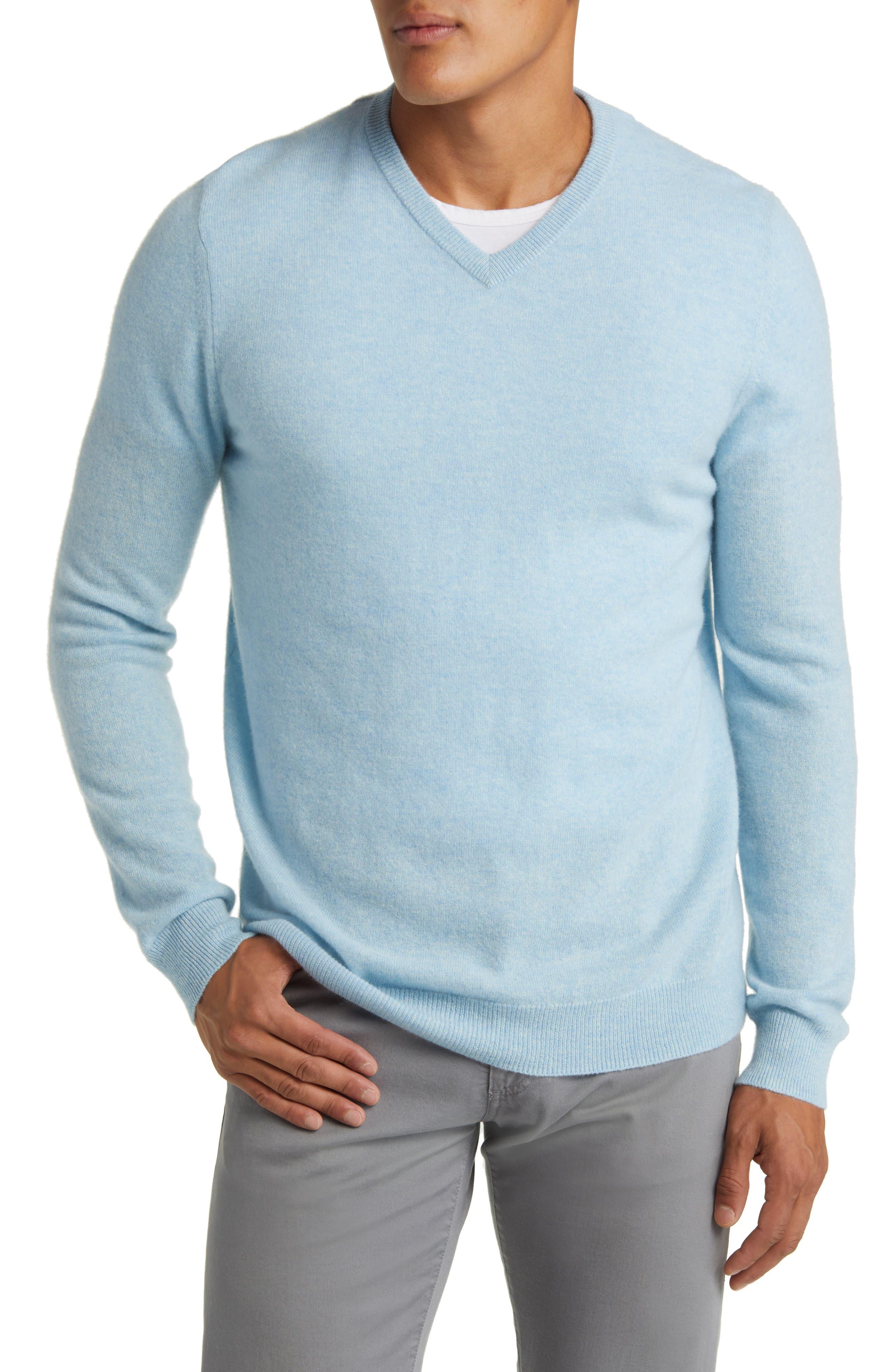 Nordstrom V-neck Cashmere Sweater in Blue for Men | Lyst