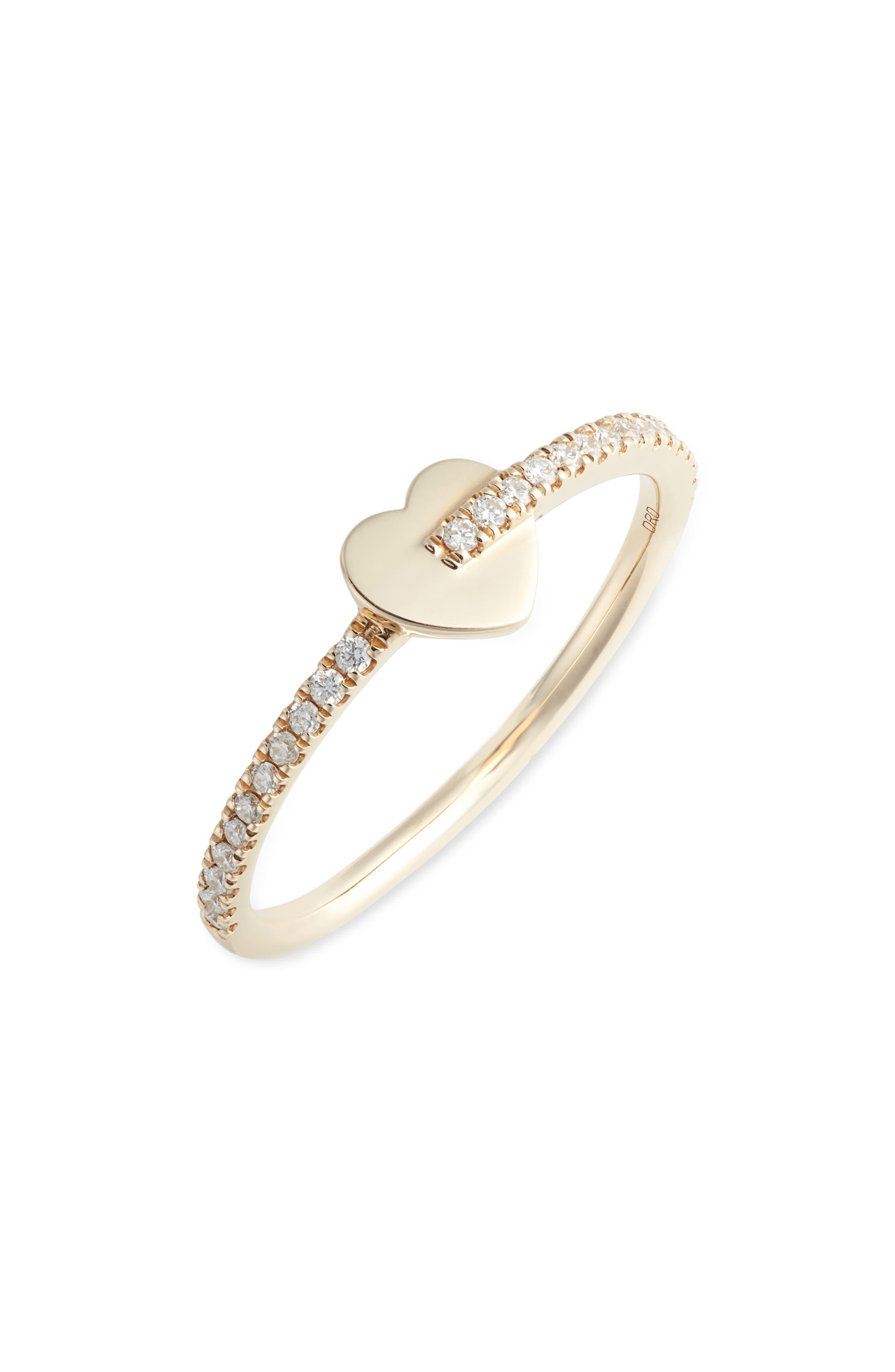 Dana Rebecca Livi Gold Heart Diamond Ring in Yellow Gold/ Diamond ...