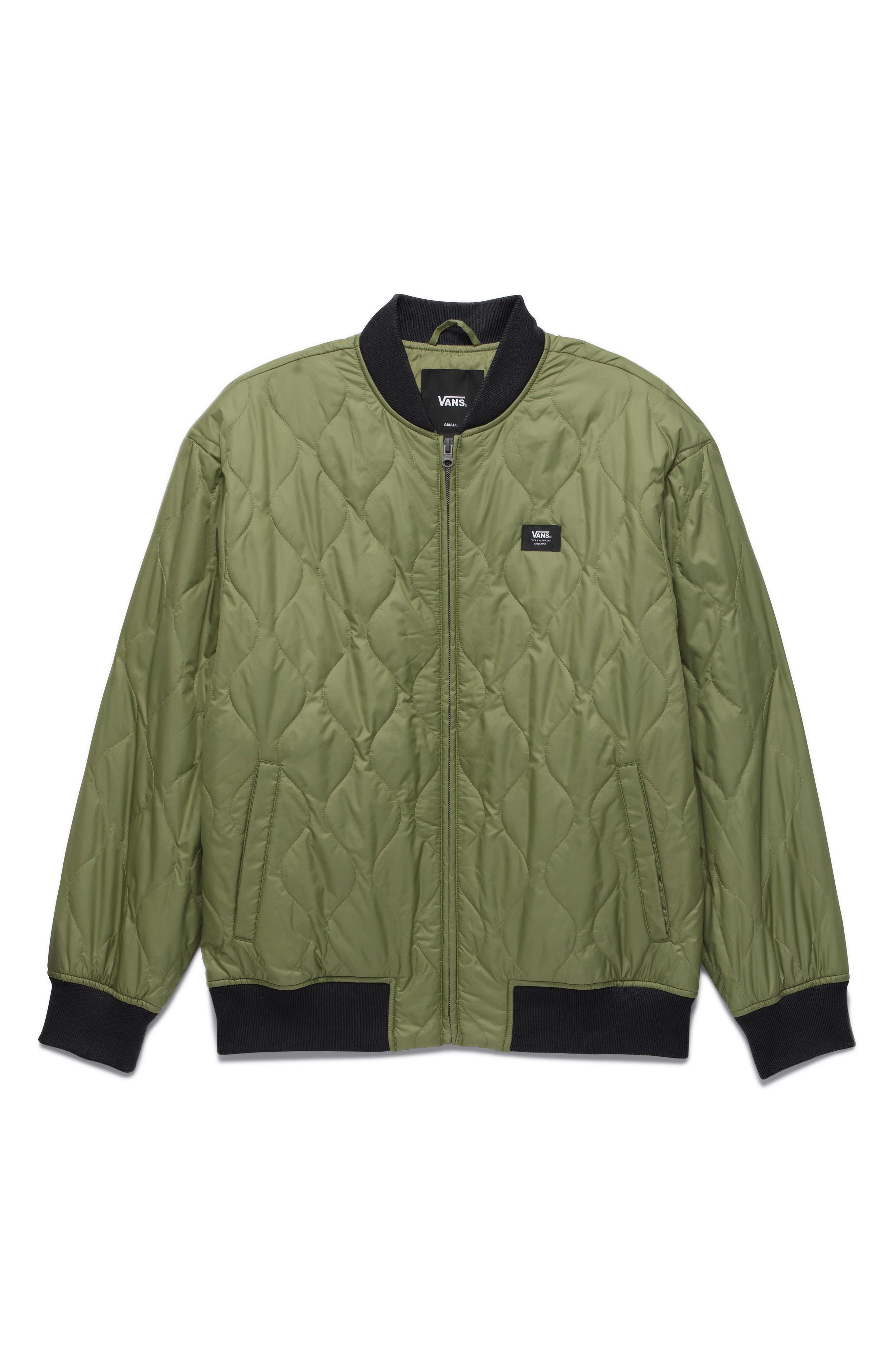 Vans Pickett Quilted Bomber Jacket in Green Lyst