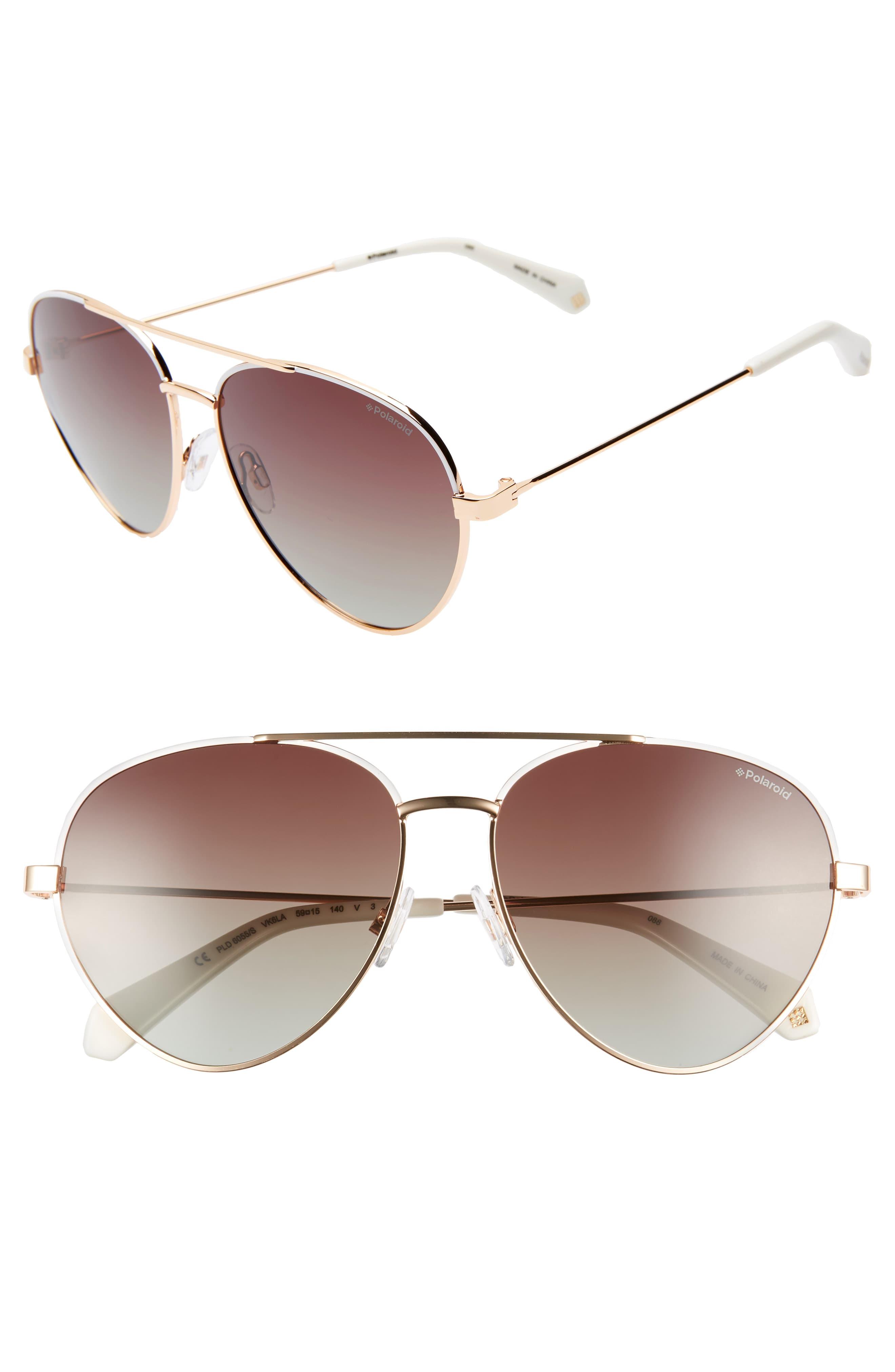 Polaroid Polarized Sunglasses Aviator Polaroid 59mm Polarized Aviator Sunglasses in White for Men - Lyst