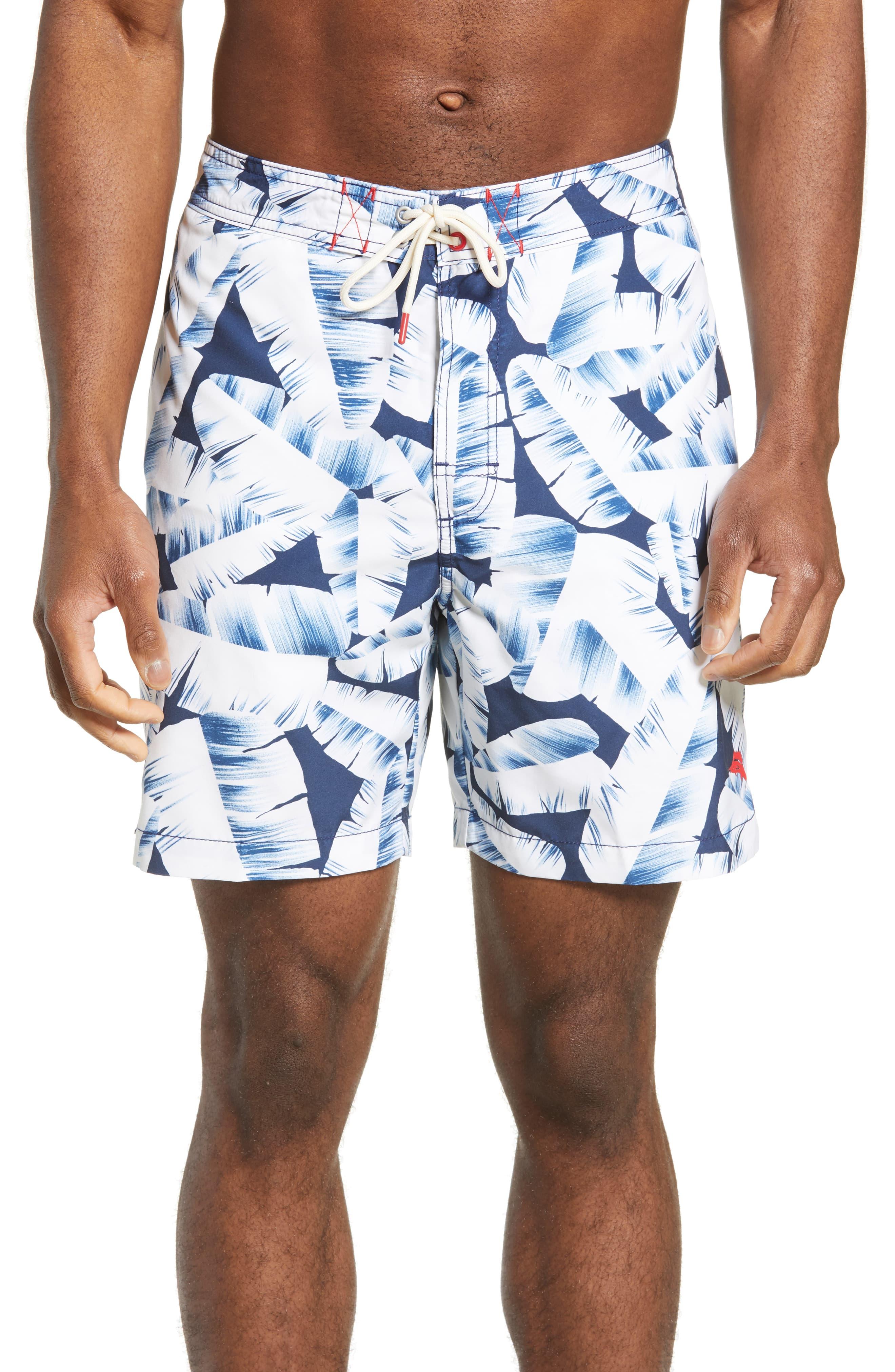 Tommy Bahama Baja Deco Fronds Classic Fit Swim Trunks in Blue for Men ...