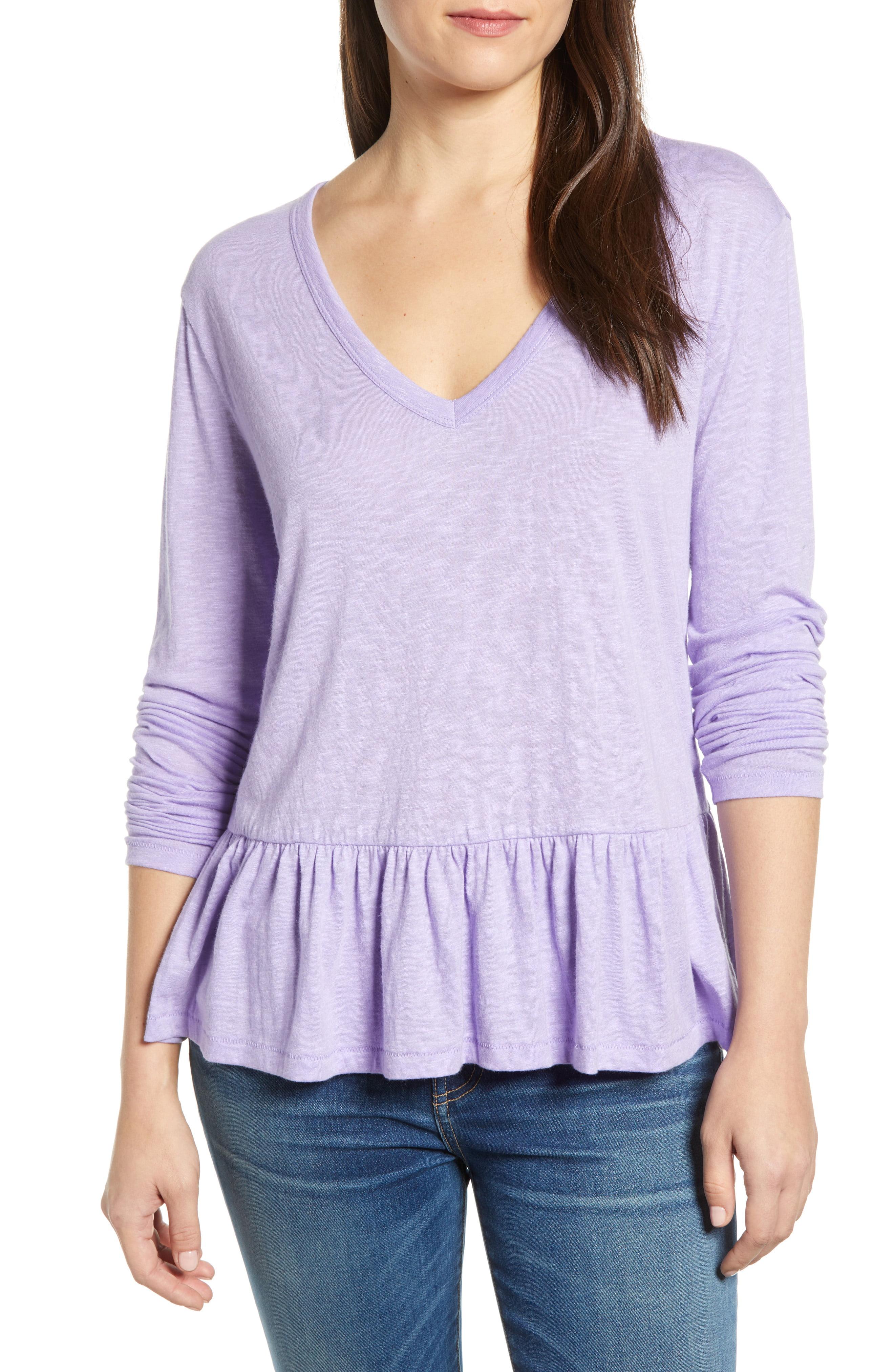 v neck peplum tee